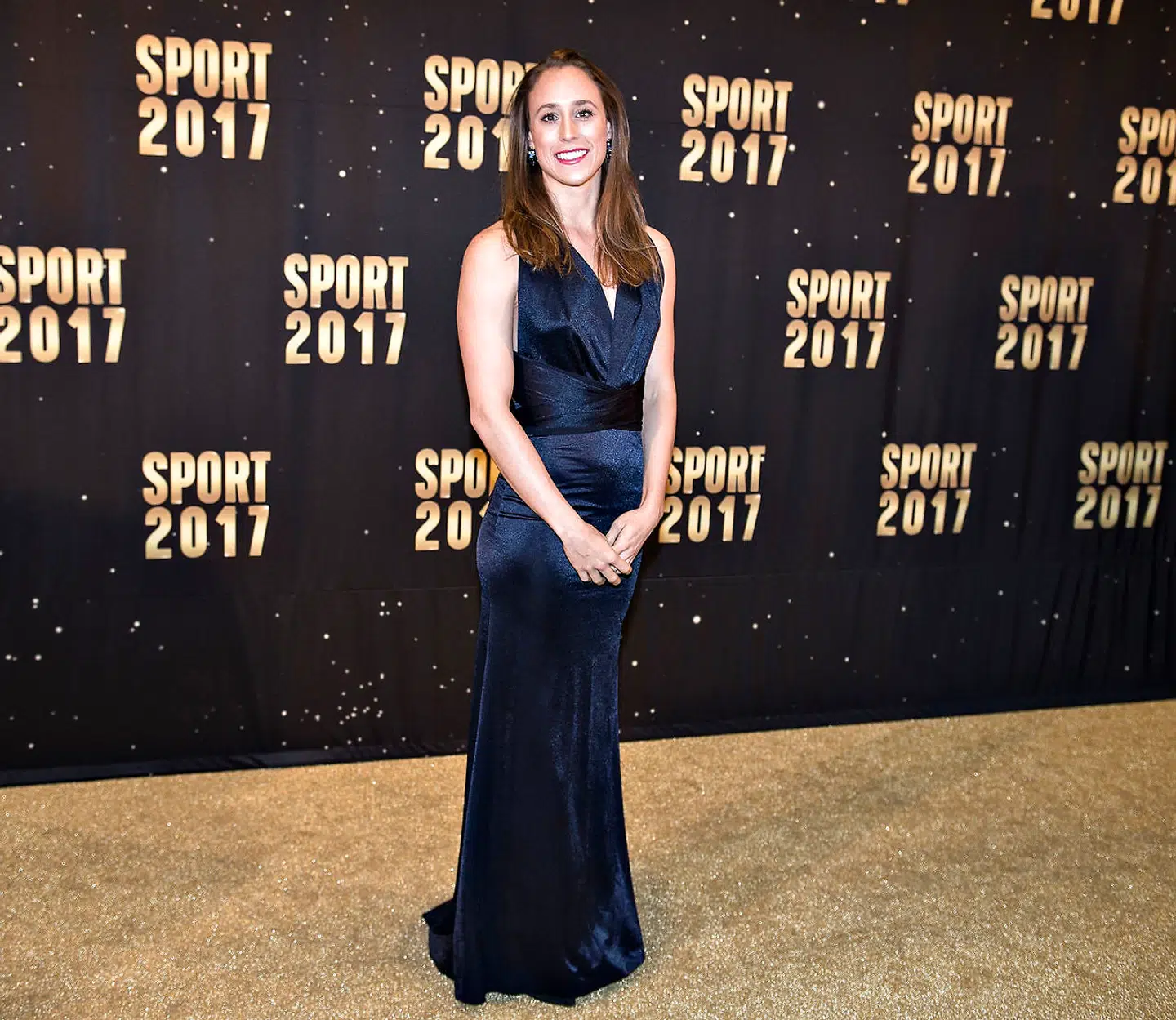 Rikke Møller Pedersen ses her ved den røde løber før DRs Sport 2017 i Boxen i Herning.