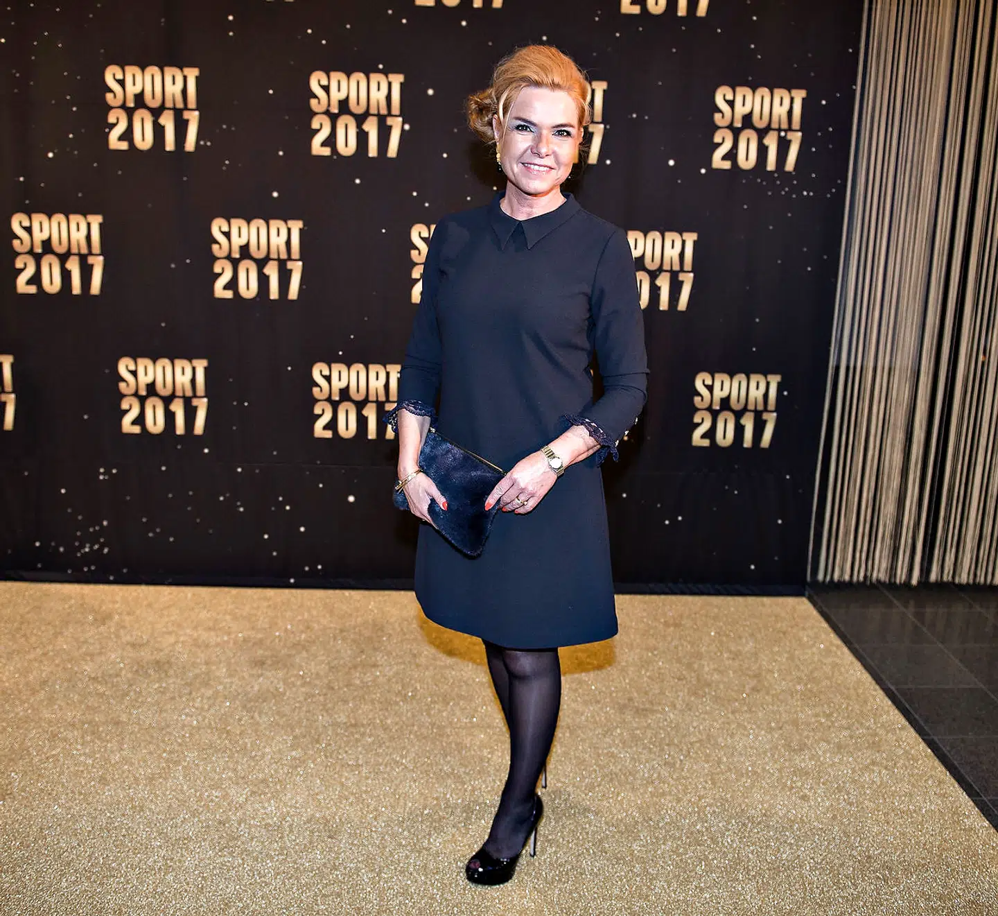 Inger Støjberg ses her ved den røde løber før DRs Sport 2017 i Boxen i Herning.