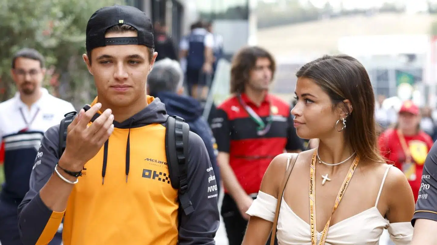 Lando Norris med ekskæresten Luisinha Oliveira sidste år.