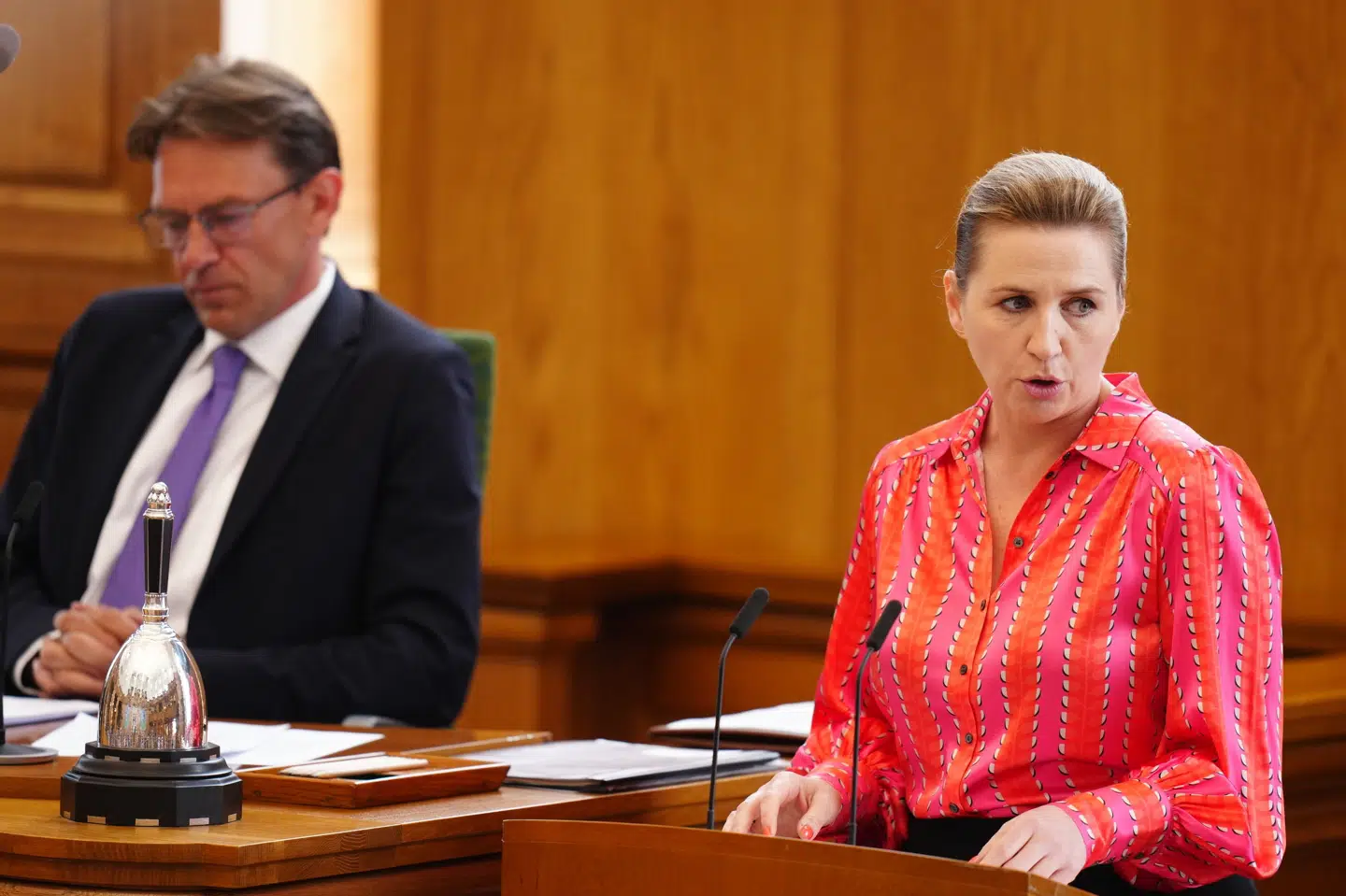 I år kan statsminister Mette Frederiksen (S) have en afslutningsdebat uden at frygte drilske spørgsmål fra Venstre. Liselotte Sabroe/Ritzau Scanpix