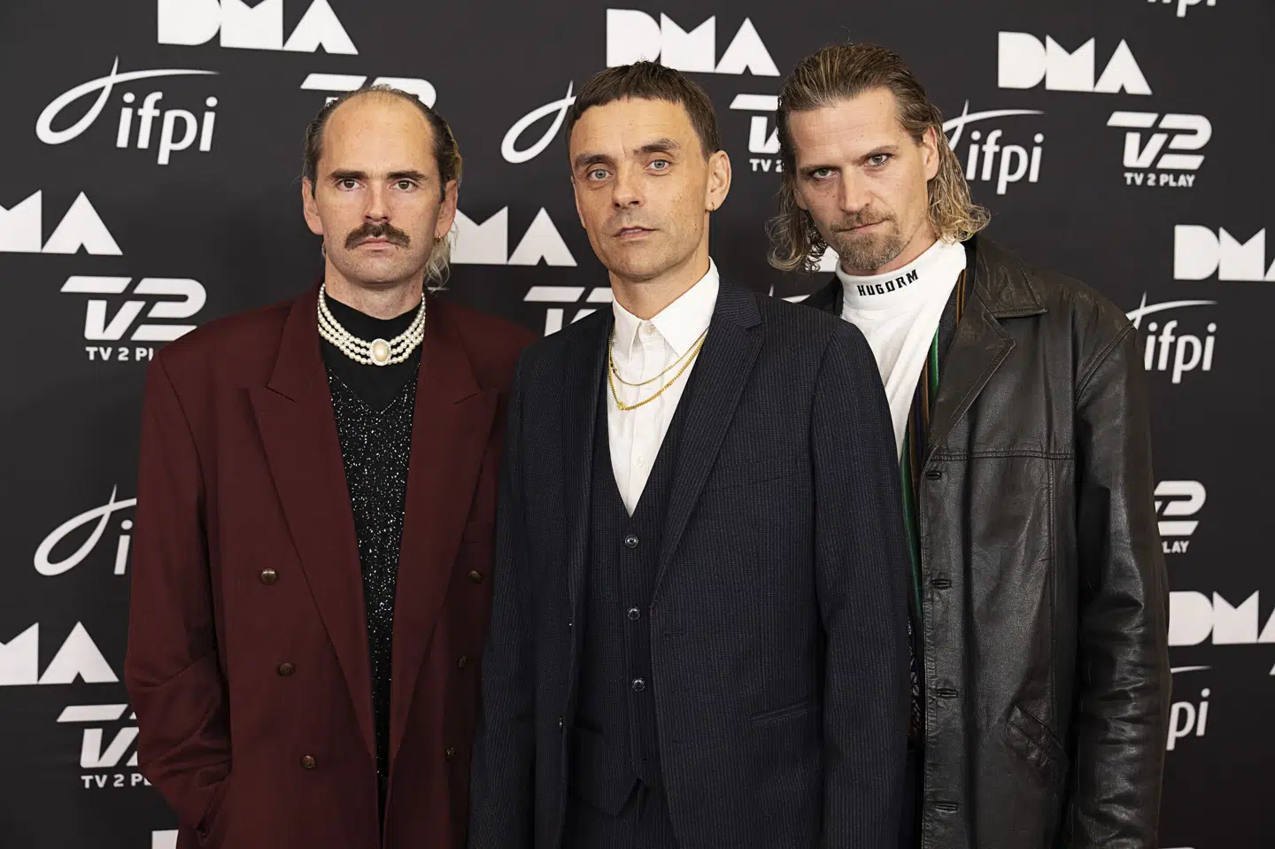 Danish Music Awards 2021 uddeles Hugorm består af guitarist Morten Gorm, forsanger Simon Kvamm og trommeslager Árni Bergmann. (Arkivfoto).