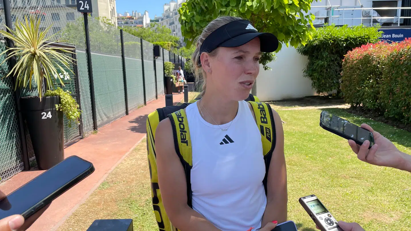 Caroline Wozniacki efter søndagens træning i Paris. Foto: Privat