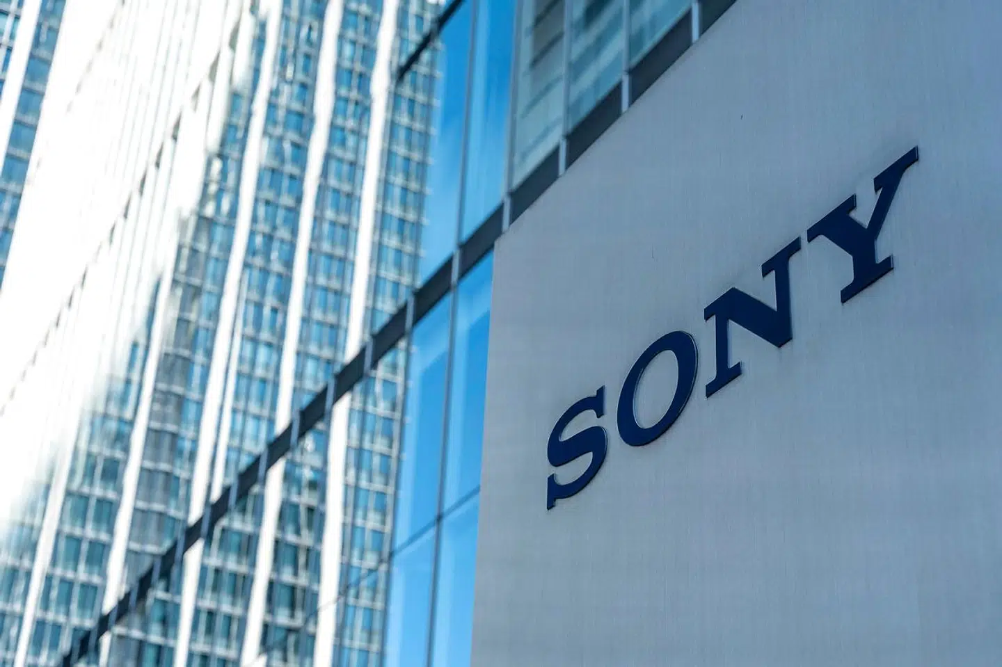 This photo taken on October 31, 2022 shows the Sony logo outside the company's headquarters in Tokyo. - The Japanese entertainment and electronics conglomerate will release second quarter earnings later in the day on November 1. (Photo by Richard A. Brooks / AFP)