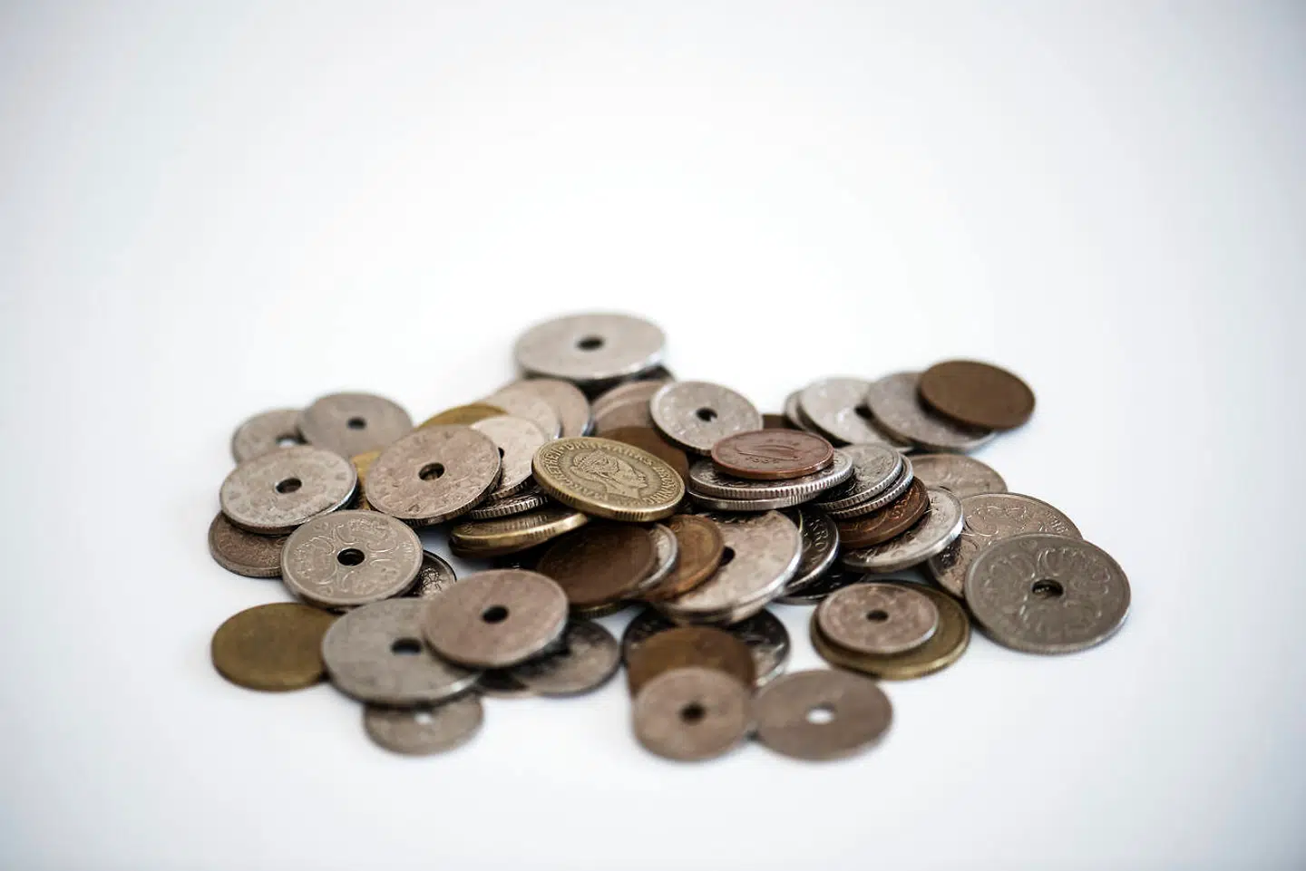 Danske mønter fotograferet torsdag den 26. juli 2018.