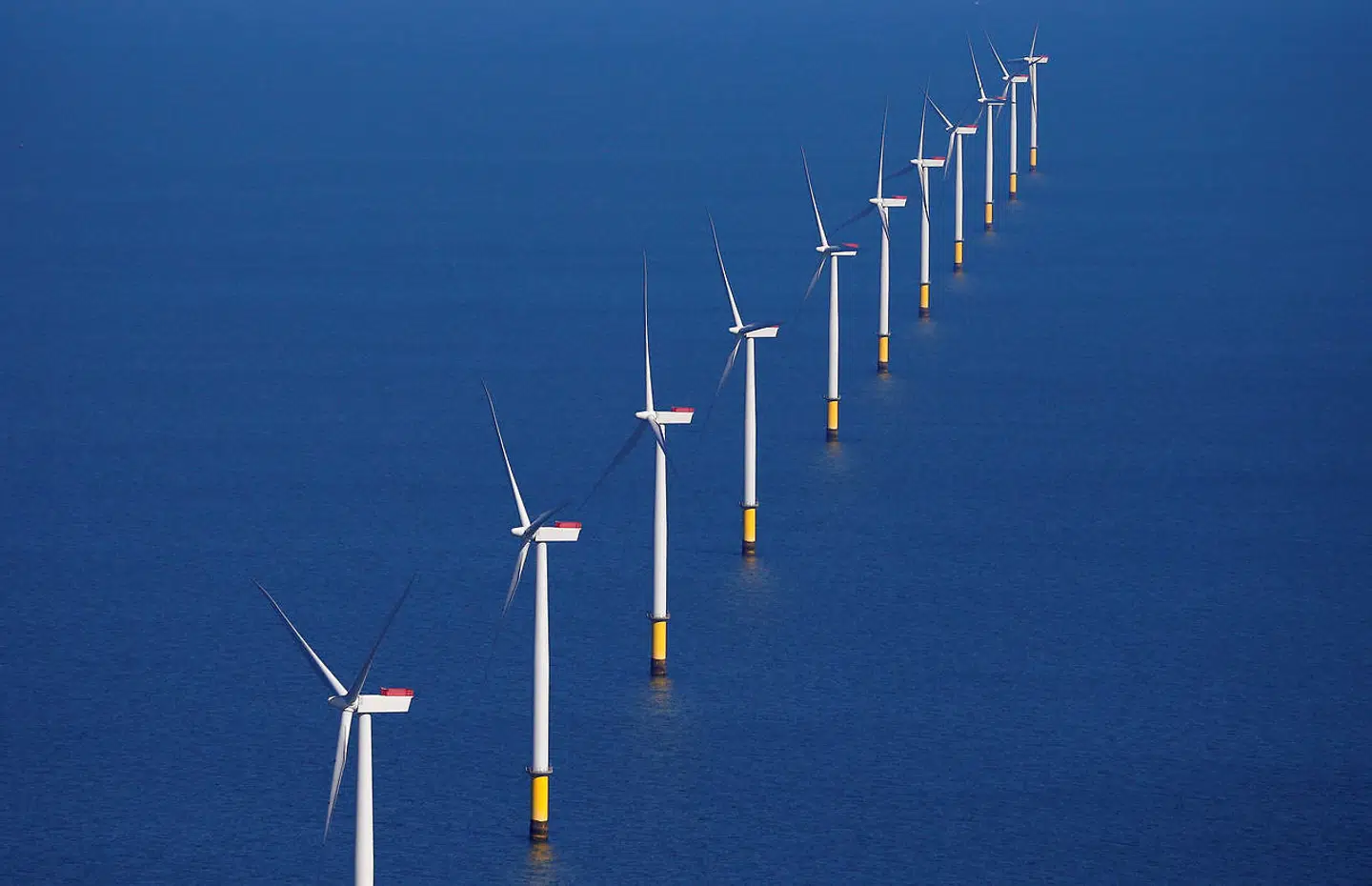 FILE PHOTO: General view of the Walney Extension offshore wind farm operated by Orsted off the coast of Blackpool, Britain September 5, 2018. REUTERS/Phil Noble//File Photo