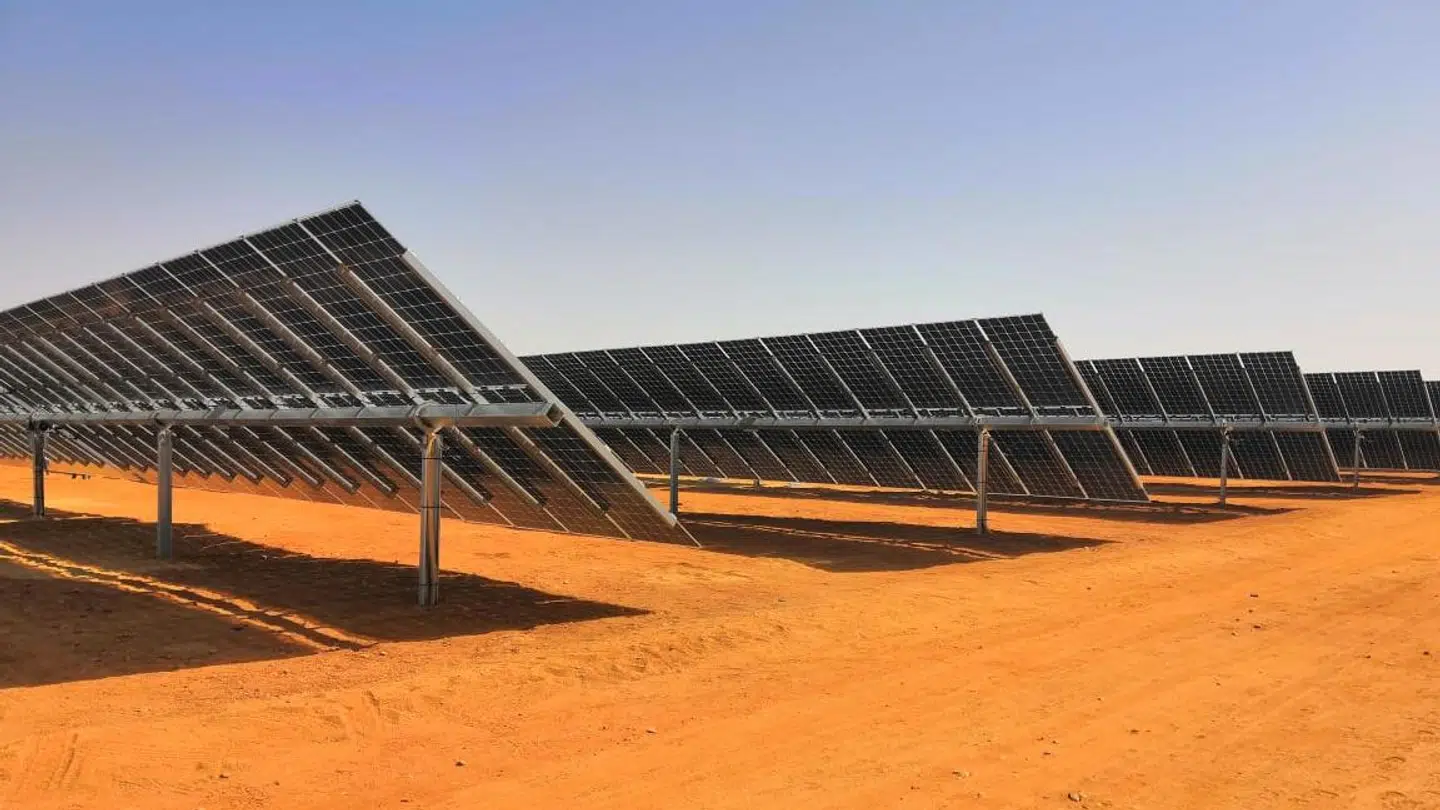 Her ses Benban-solcelleparken, hvor selskabet Scatec Solar har bidraget med solceller.