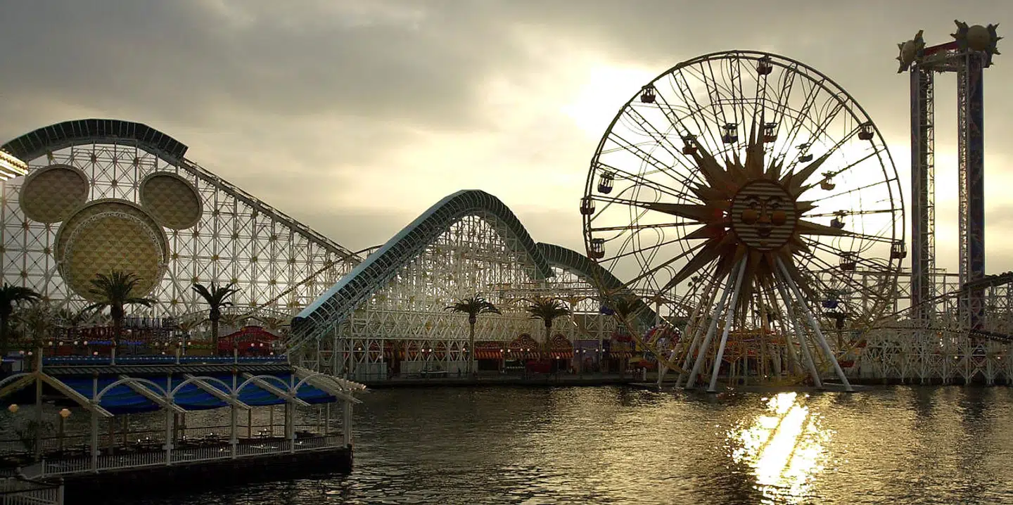 Her ses Disneys forlystelsespark i Californien, 'California Adventure'. Disney meddelte 12. marts, at man ville lukke parker ned for at begrænse udbredelsen af coronavirussen, COVID-19.