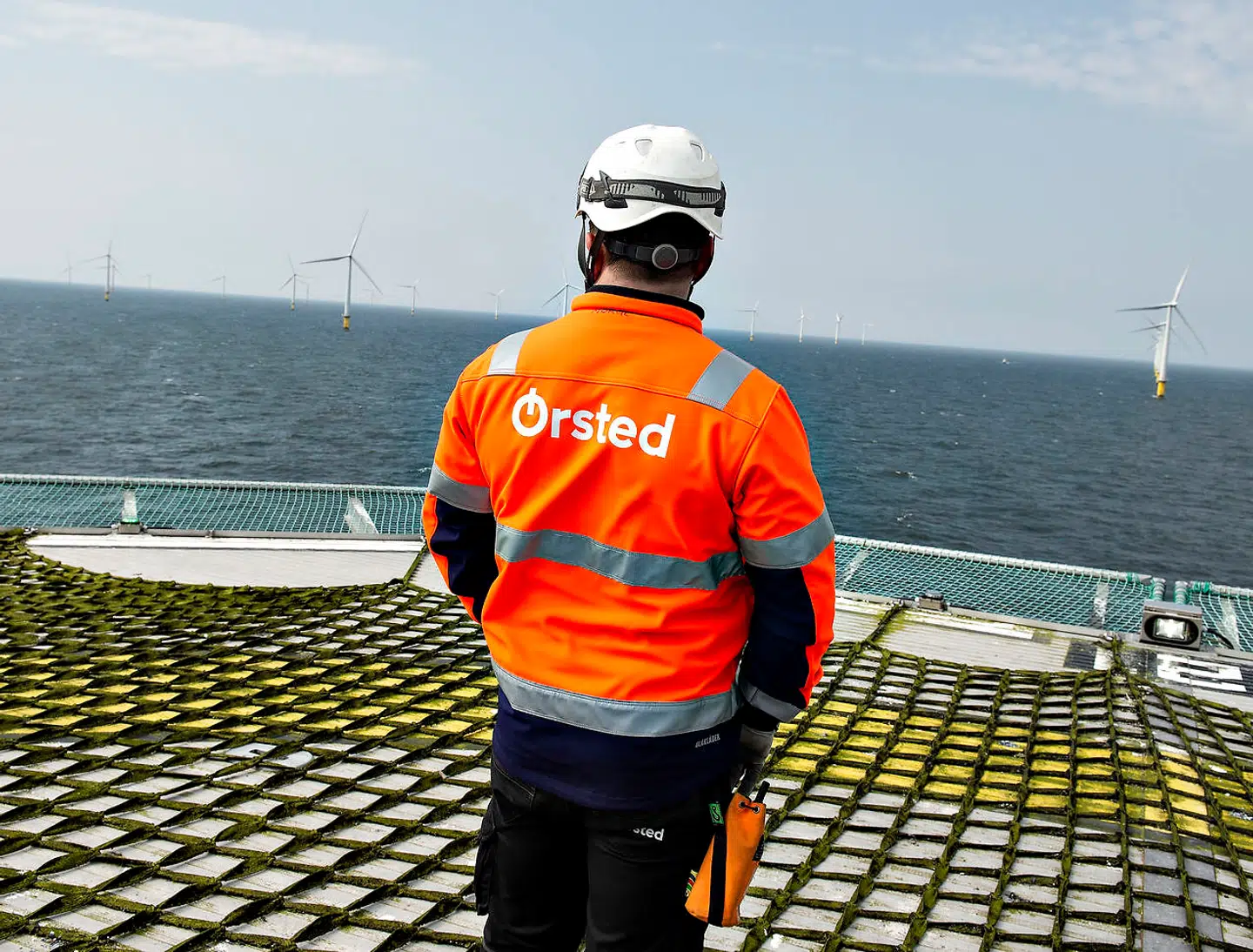 Ørsted er netop nu ved at opføre store havvindmølleparker i både Storbritannien, Holland og Taiwan. Selv om bl.a. to værfter i Singapore er lukket ned, regner ledelsen lige nu med at kunne opføre alle tre projekter til den planlagte tid. Billedet er fra havvindmølleparken Horns Rev 2 i Nordsøen.