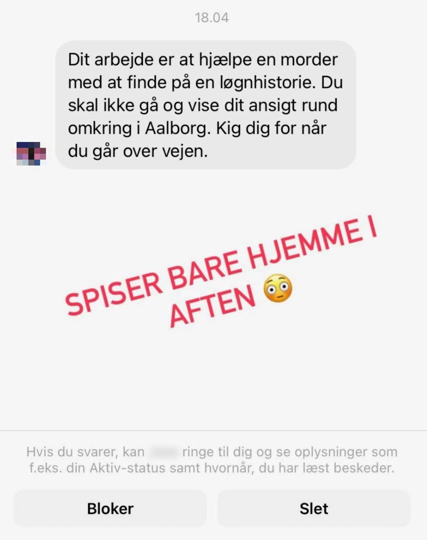 Mette Grith Stage delte torsdag aften en trussel, hun havde modtaget fra en profil i forbindelse med hendes job som forsvarsadvokat for den 37-årige tiltalte i Mia-sagen.