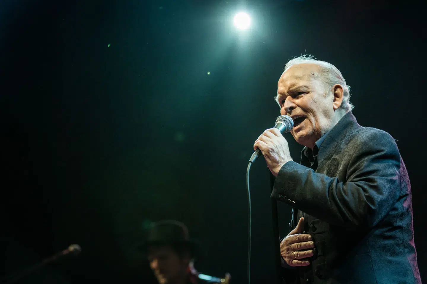 Peter Belli under sin sidste optræden i Amager Bio i København i 2017.