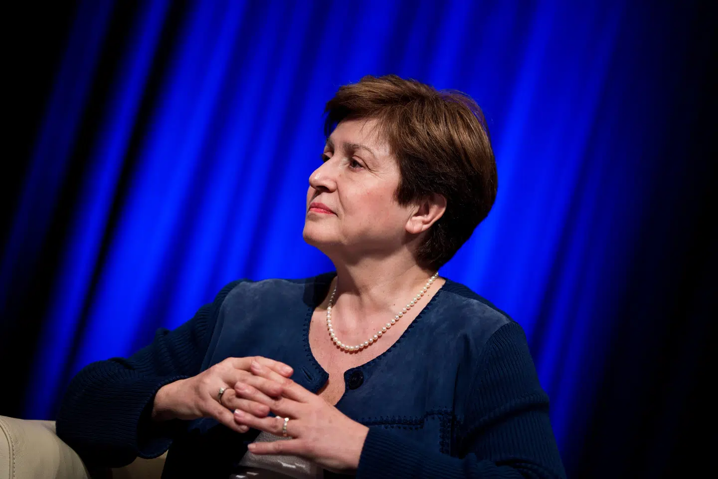 Kristalina Georgieva, der i de seneste to år har været næstkommanderende i Verdensbanken, er valgt som EU's kandidat til posten som øverste chef for IMF. (Arkivfoto) Brendan Smialowski/Ritzau Scanpix