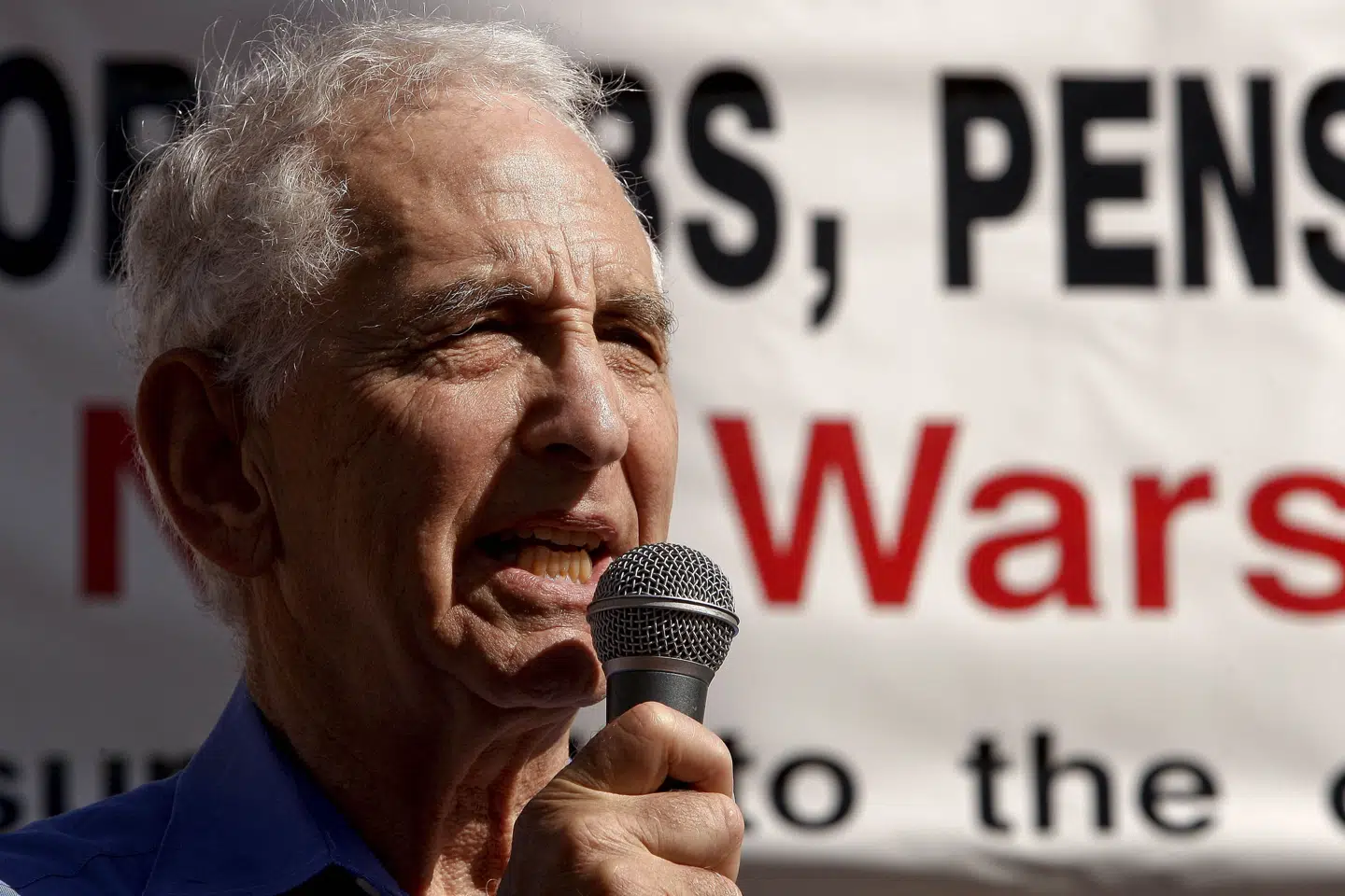 Daniel Ellsberg i 2009, hvor han i San Francisco taler i forbindelse med et arrangement mod krig. Michael Macor/Ritzau Scanpix