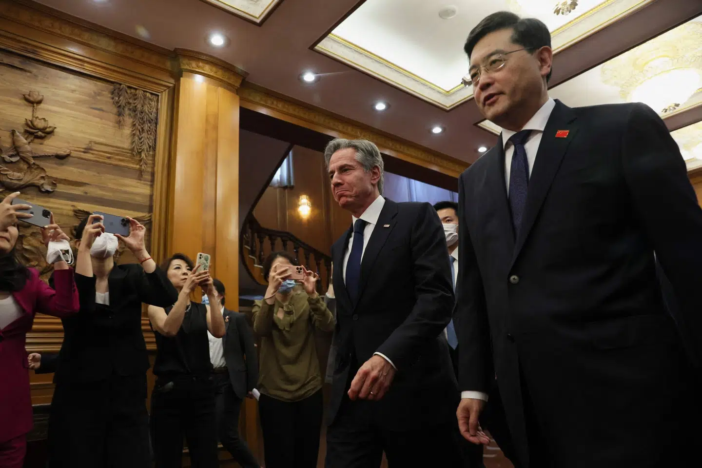 USAs udenrigsminister, Antony Blinken, mødte kort efter sin ankomst til Beijing søndag sin kinesiske modpart Qin Gang (arkivfoto).