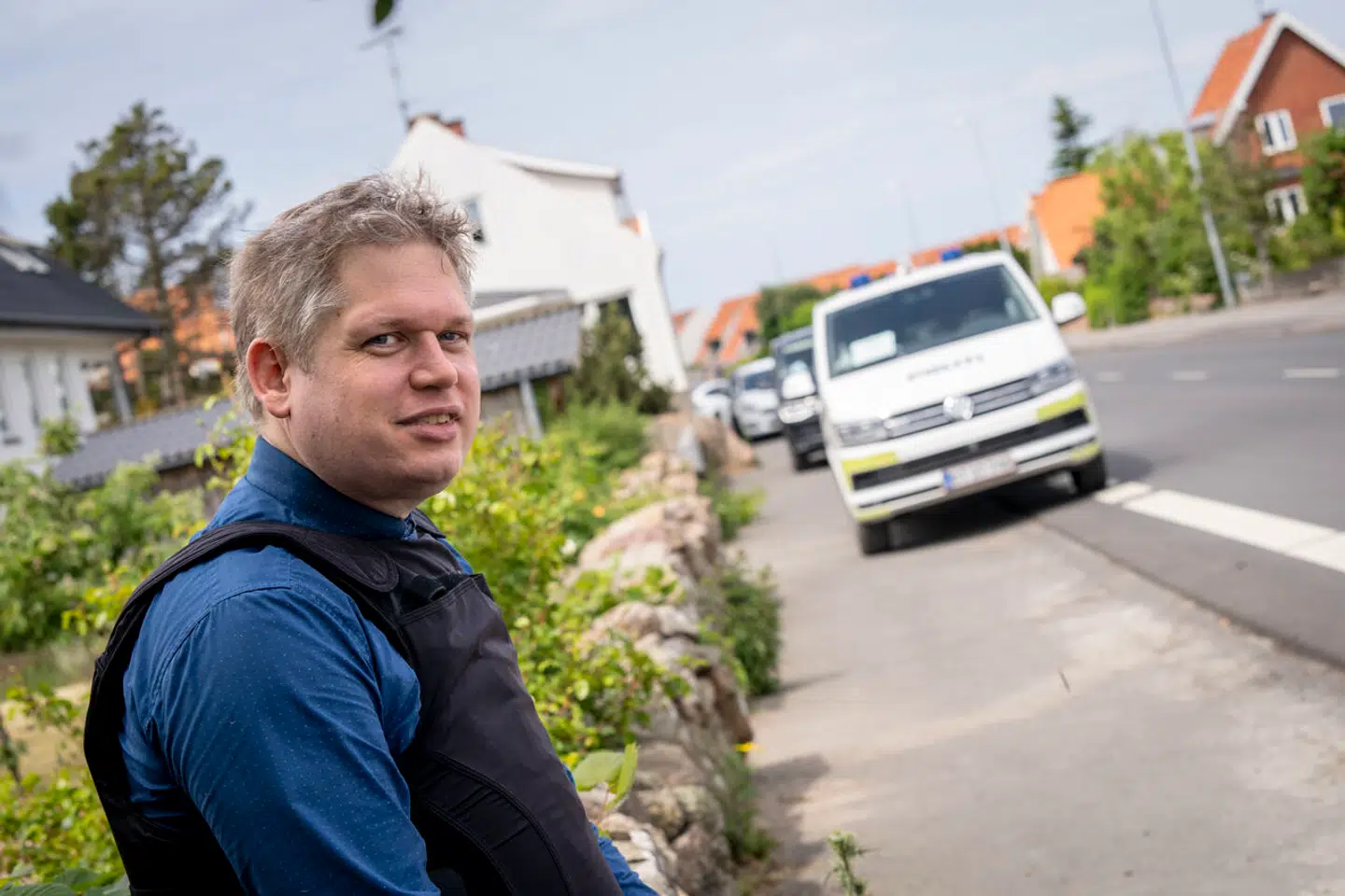 Rasmus Paludan i Allinge på Bornholm torsdag den 15. juni 2023. Rasmus Paludan har fået påbud af Bornholms Politi mod at deltage i Folkemødet Nu beklager politiet. Ritzau/Scanpix