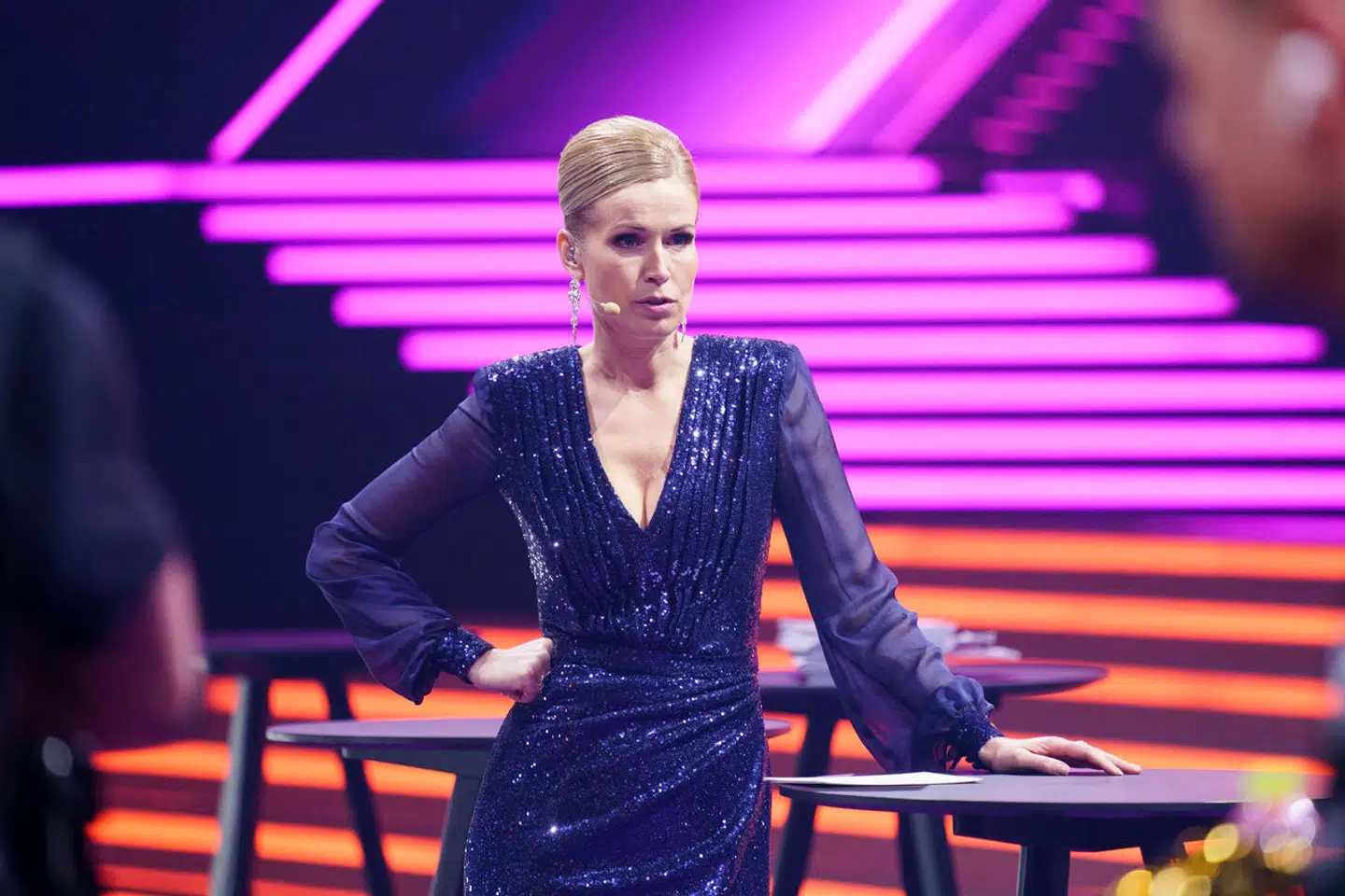Tina Müller var vært for Dansk Melodi Grand Prix 2022 sammen med Martin Brygmann.