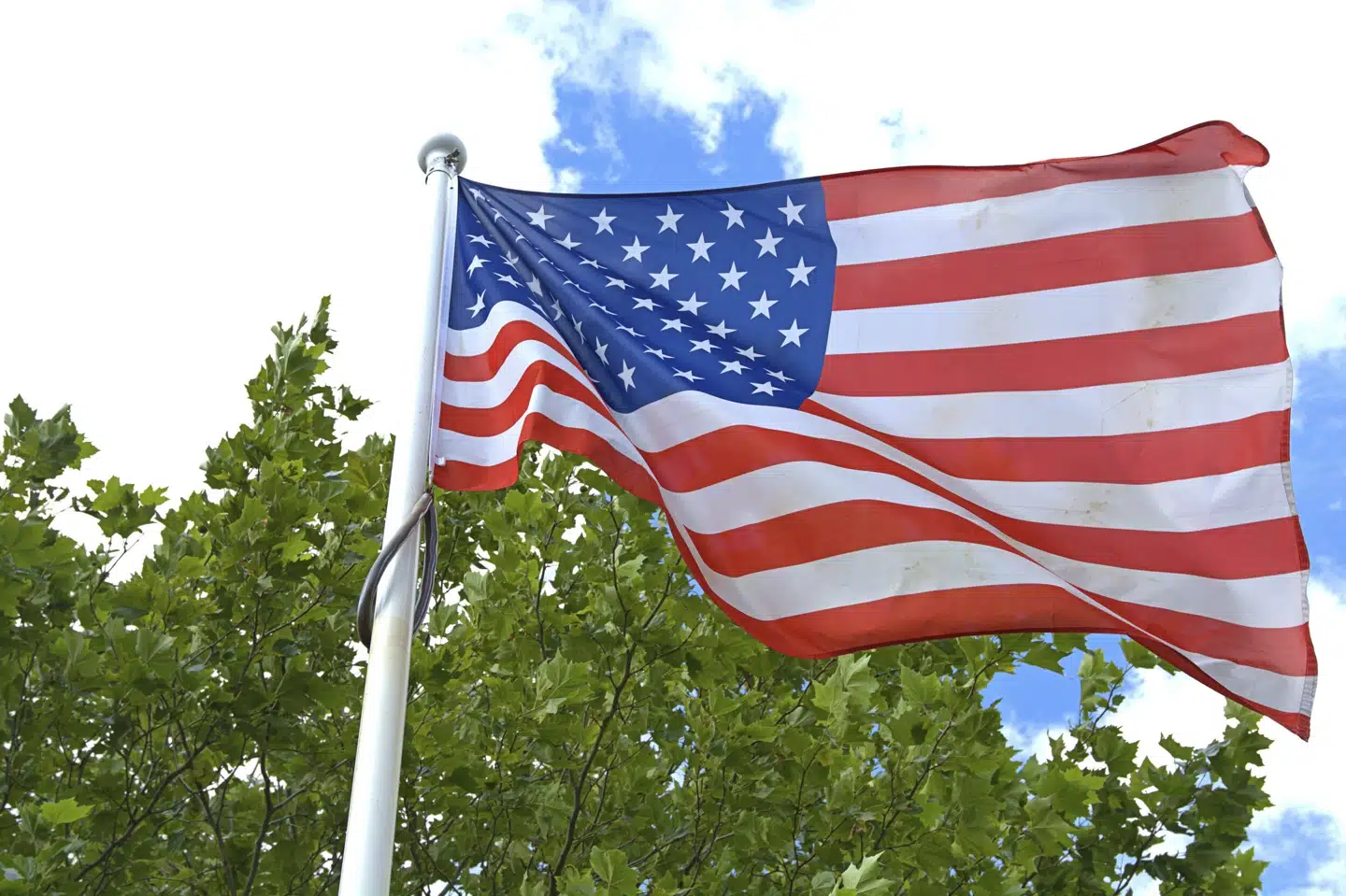 En mand er i Højesteret blevet frifundet for at flage med USA's nationalflag i Nørre Bjert ved Kolding. Dommen er principiel. (Arkivfoto). Torsten Sukrow/Sulupress.de/Ritzau Scanpix