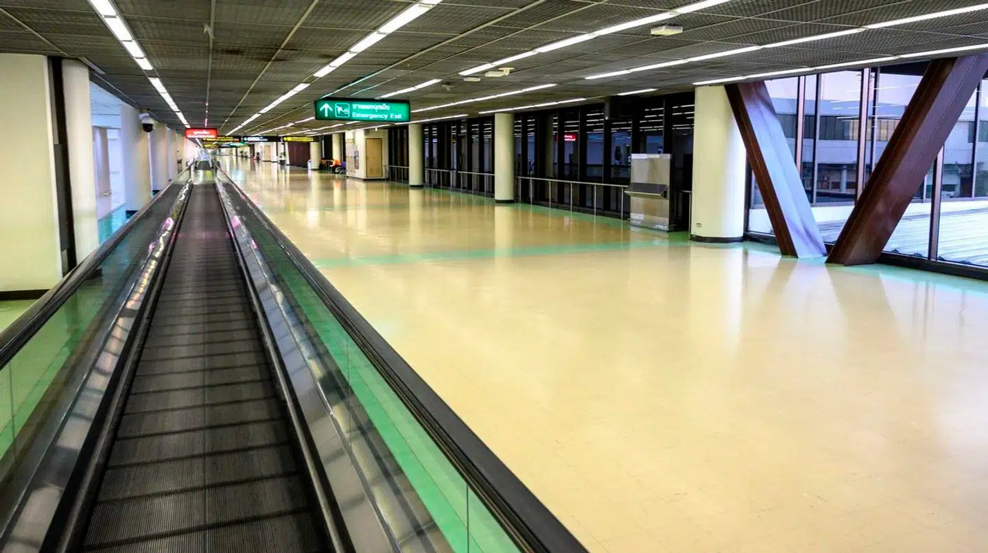 Kvinden kom til skade i Don Mueang International Airport i Bangkok.