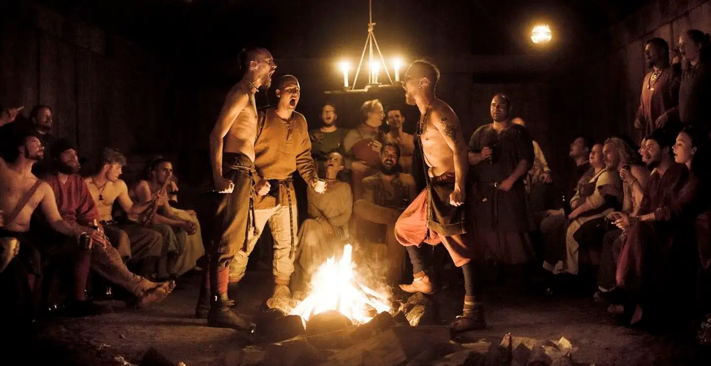 ARKIVFOTO Vikinger holder fest på vikingeborgen Trelleborg ved Slagelse, hvor dette billede er taget. Harald Blåtands Laug, hvor borgmester Gert Jørgensen er medlem, er også tæt knyttet til Trelleborg.