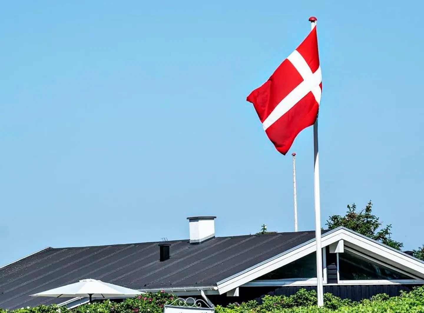 Dannebrog vajer over et dansk sommerhus. Men det er fuldt lovligt at flage med lige det flag man ønsker. Også det russiske, hvis man vil.