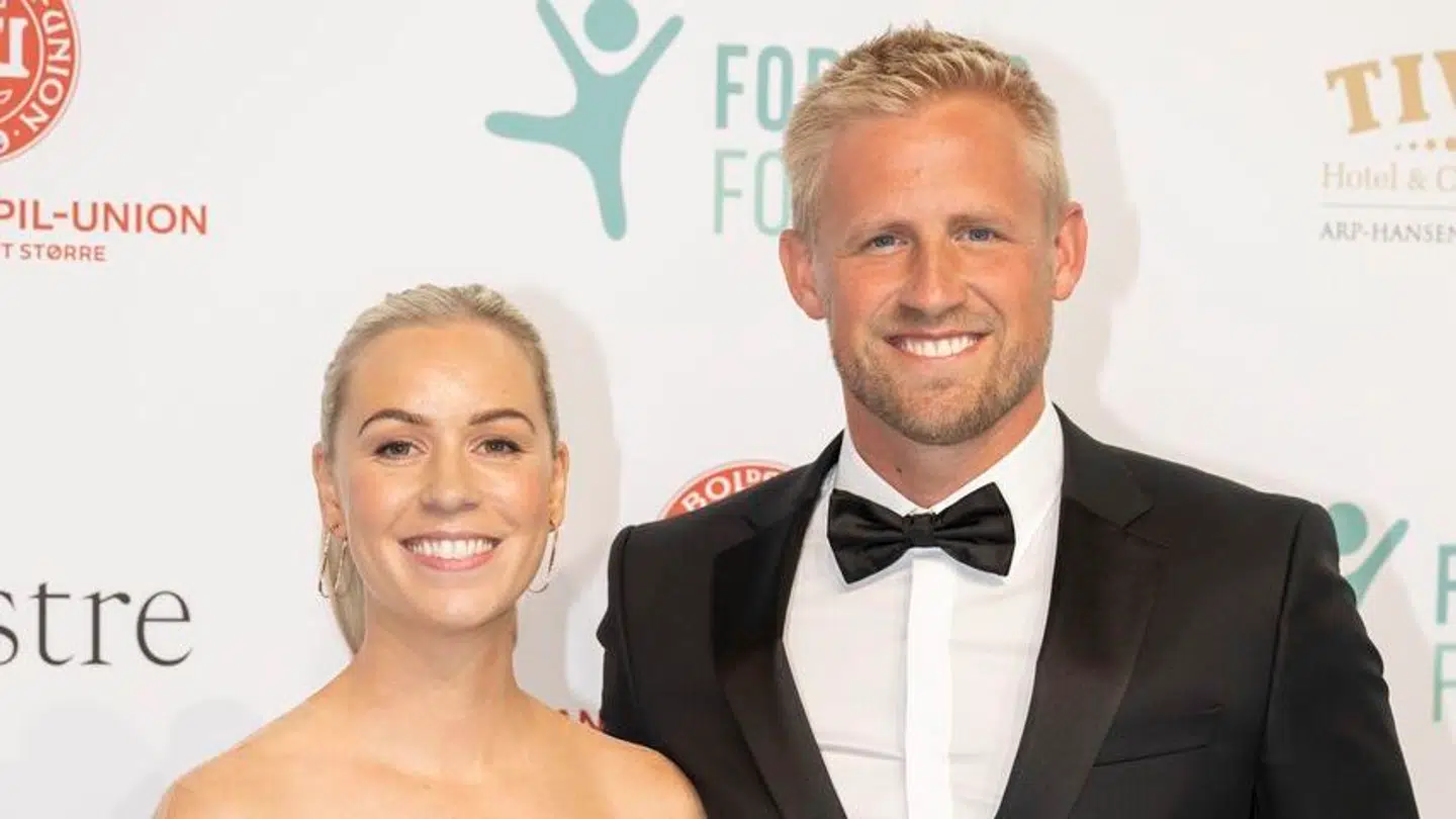 Kasper og Stine Schmeichel da de var værter ved Fodboldfondens velgørenhedsgalla på Tivoli Hotel.