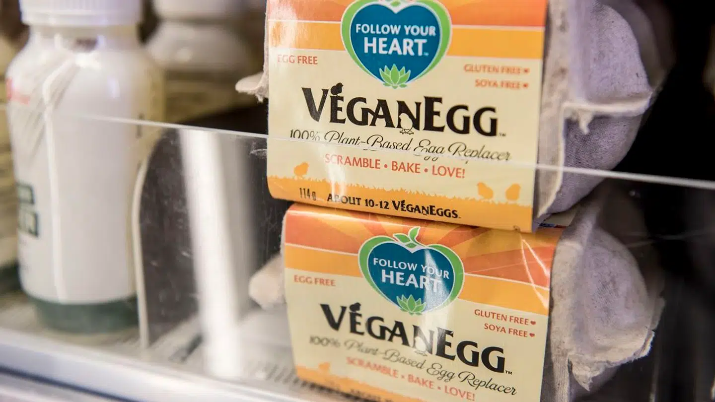 Vegansk æg i Føtex Food i København, onsdag den 14. marts 2018.