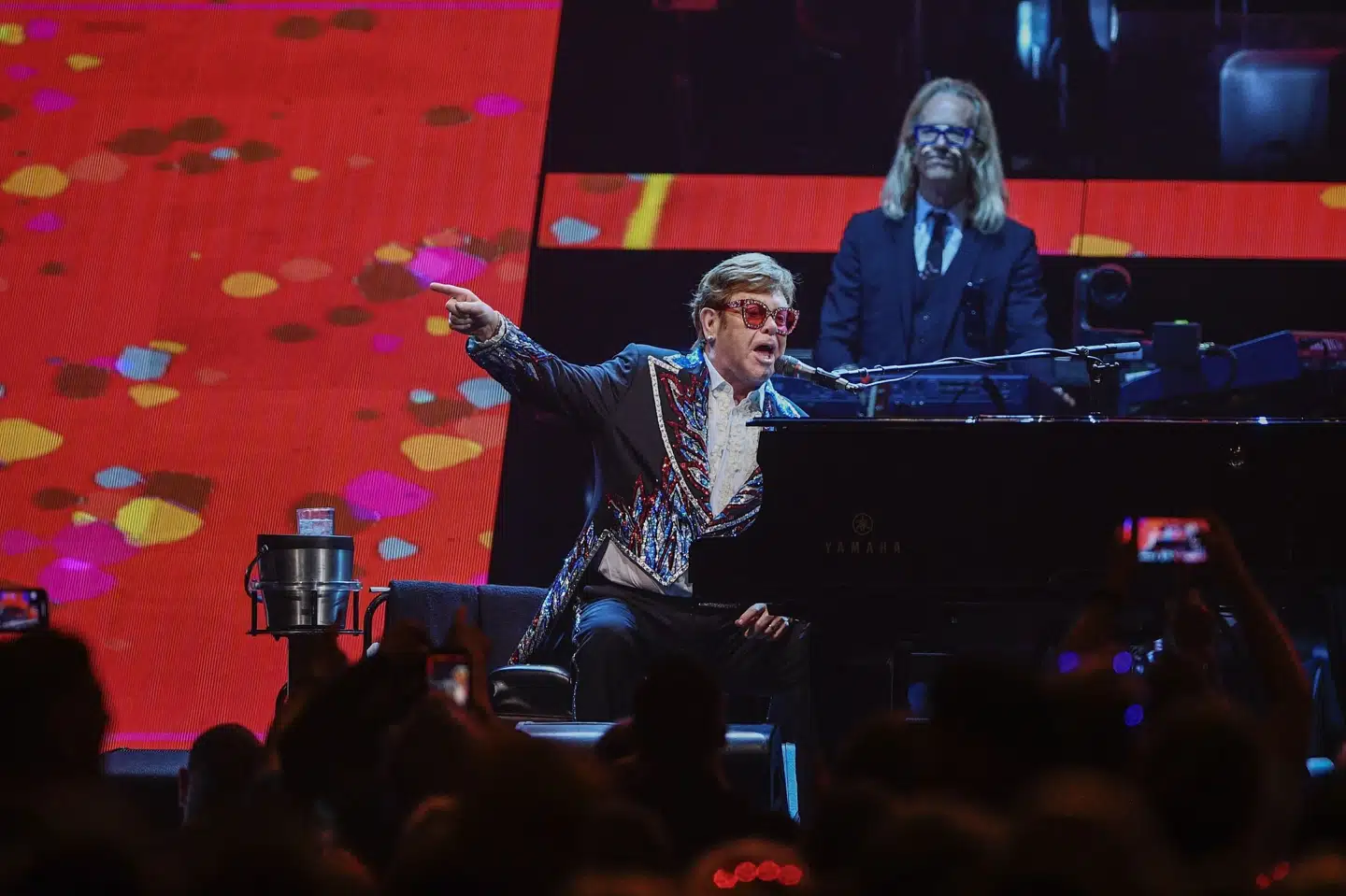 Sådan så det ud, da Elton John gav sidste koncert i Stockholm på sin farvelturné, Farewell Yellow Brick Road. Caisa Rasmussen/Ritzau Scanpix