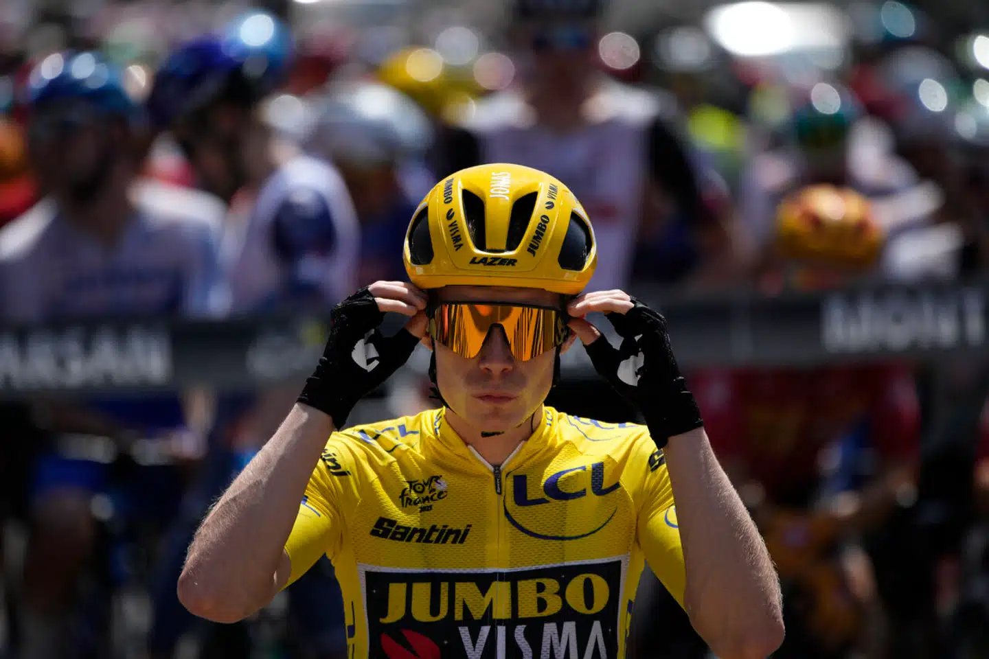 I dag skal Jonas Vingegaard og co. igennem syvende etape af 2023s Tour de France. (AP Photo/Daniel Cole)