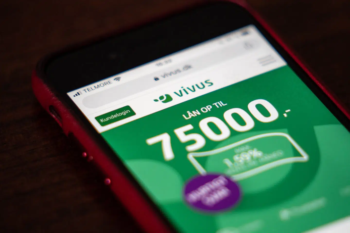 4Finance står bag låneudbyderne Vivus.dk og Zaplo.dk. De er blevet idømt en bøde på en million kroner for vildledende markedsføring af målrettet økonomisk svage forbrugere. (Arkivfoto). - Foto: Emil Helms/Ritzau Scanpix