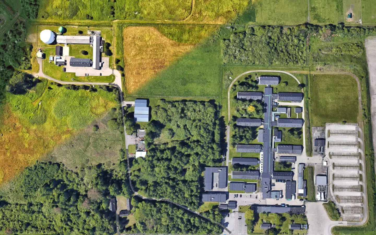 FEs største arbejdsplads i Danmark, Sandagergård på sydspidsen af Amager. Kilder har tidligere fortalt Berlingske, hvordan NSA betalte for, at der blev etableret et kabel hertil fra en dansk kabelejers »tekniske hub«, som gjorde det muligt at indhente enorme mængder rådata.