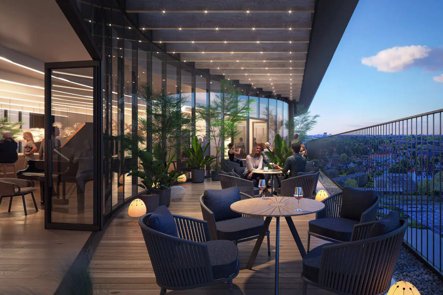 En af visualeringerne af projektet viser, hvordan restauranten kan komme til at se ud.