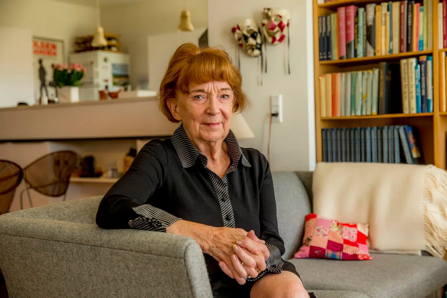 (ARKIV) Skuespiller Kirsten Hansen-Møller i København, den 23. august 2017. Skuespiller og journalist Kirsten Hansen-Møller er død. Hun blev 81 år. Det oplyser familien i en dødsannonce ifølge Billed-Bladet. Kirsten Hansen-Møller er hos den brede befolkning nok bedst kendt for rollerne som Rikke i "Huset på Christianshavn" og Fedes kone Marie i "Matador".. (Foto: STUB, MICHAEL/Ritzau Scanpix)