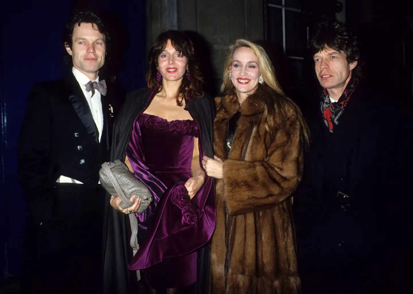 Til en fødselsdagsfest i 1988 deltog Chris Jagger og Kari-Ann Moller (t.v.) sammen med Jerry Hall og Mick Jagger.