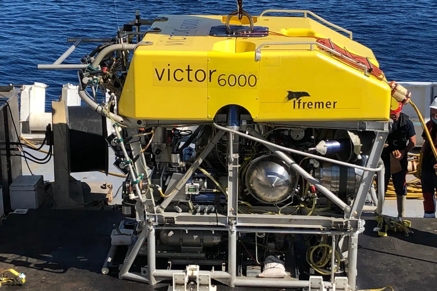 Frankrig vil sende et skib afsted til eftersøgningen efter en forsvunden miniubåd i Nordatlanten. Ombord på skibet er en undervandsrobot, Victor 6000, der kan dykke 6000 meter. – Foto: Ifremer/Frauke Klingelhoefer, Marc-Andre Gutscher/Free