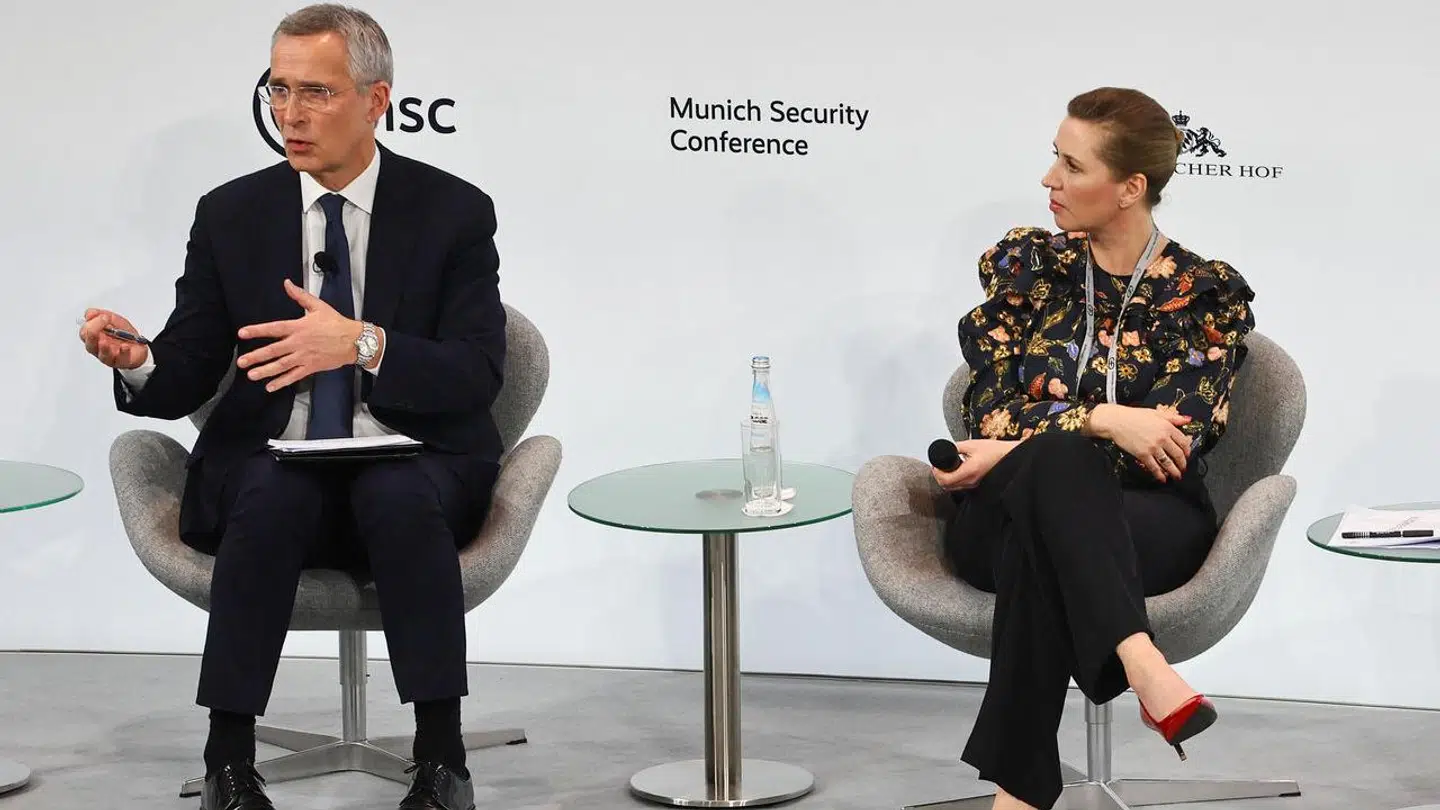 NATOs nuværende generalsekretær, Jens Stoltenberg, sad tidligere på året i paneldebat med statsminister Mette Frederiksen (S) ved en sikkerhedskonference i München i Tyskland.