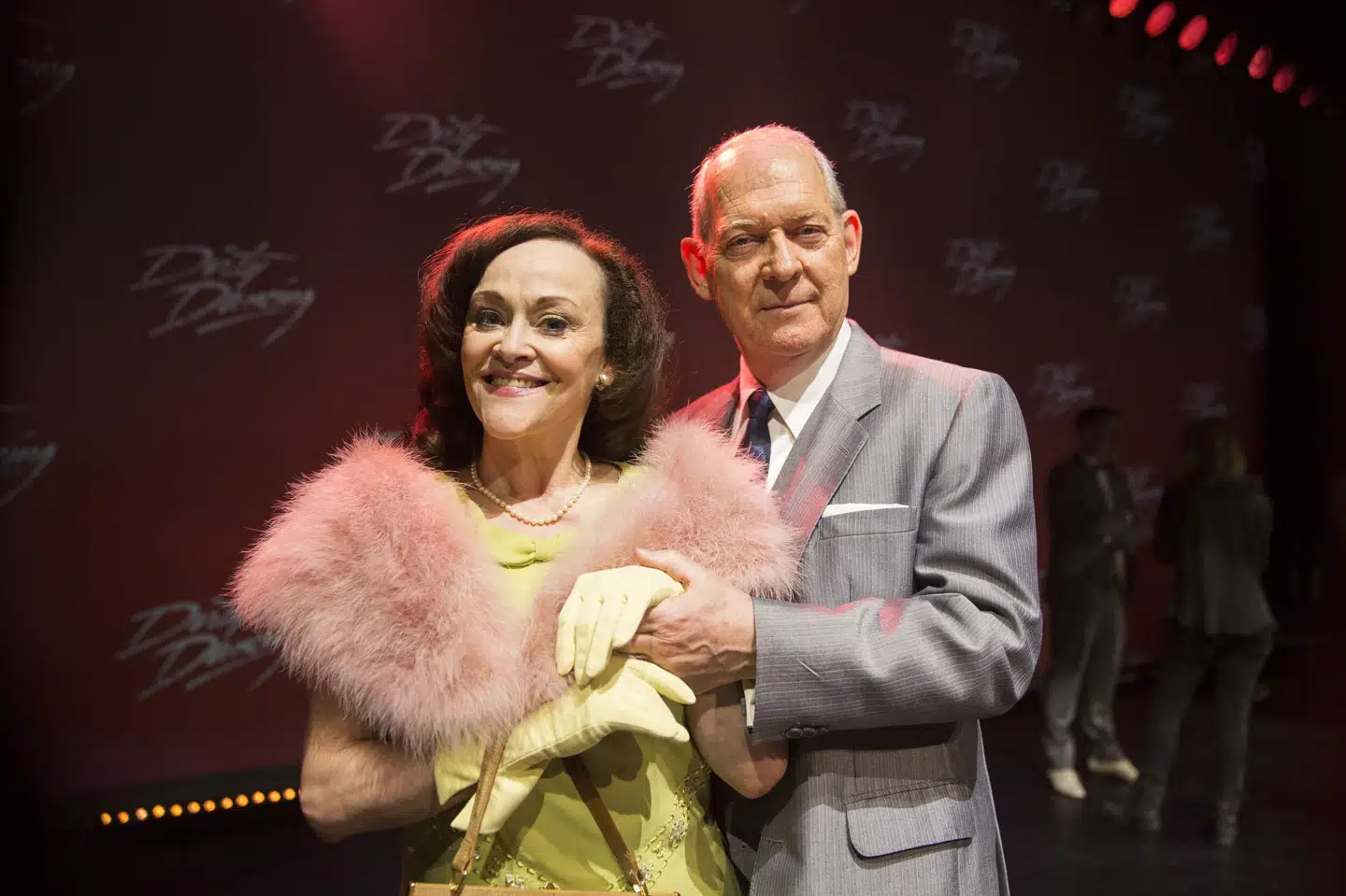 Her ses Kirsten Norholt og kollega Claus Bue i 2014 til pressemøde for musicalen Dirty Dancing, som de begge spillede med i. (Arkivfoto). Kasper Palsnov/Ritzau Scanpix