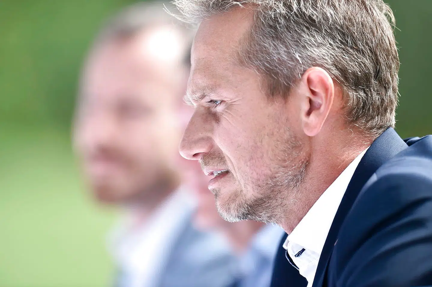 Kristian Jensen. Venstre holder pressemøde i forbindelse med sommergruppemødet på Kragerup Gods ved Ruds Vedby, fredag den 9. august 2019. (Foto: Mads Claus Rasmussen/Scanpix 2019)