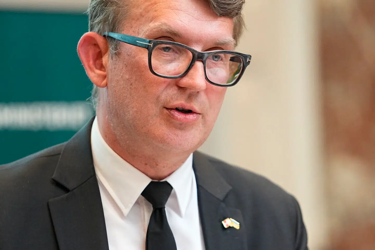 Fungerende forsvarsminister Troels Lund Poulsen (V) præsenterer regeringens udspil til nyt forsvarsforlig på et pressemøde i Forsvarsministeriet tirsdag den 30. maj 2023.