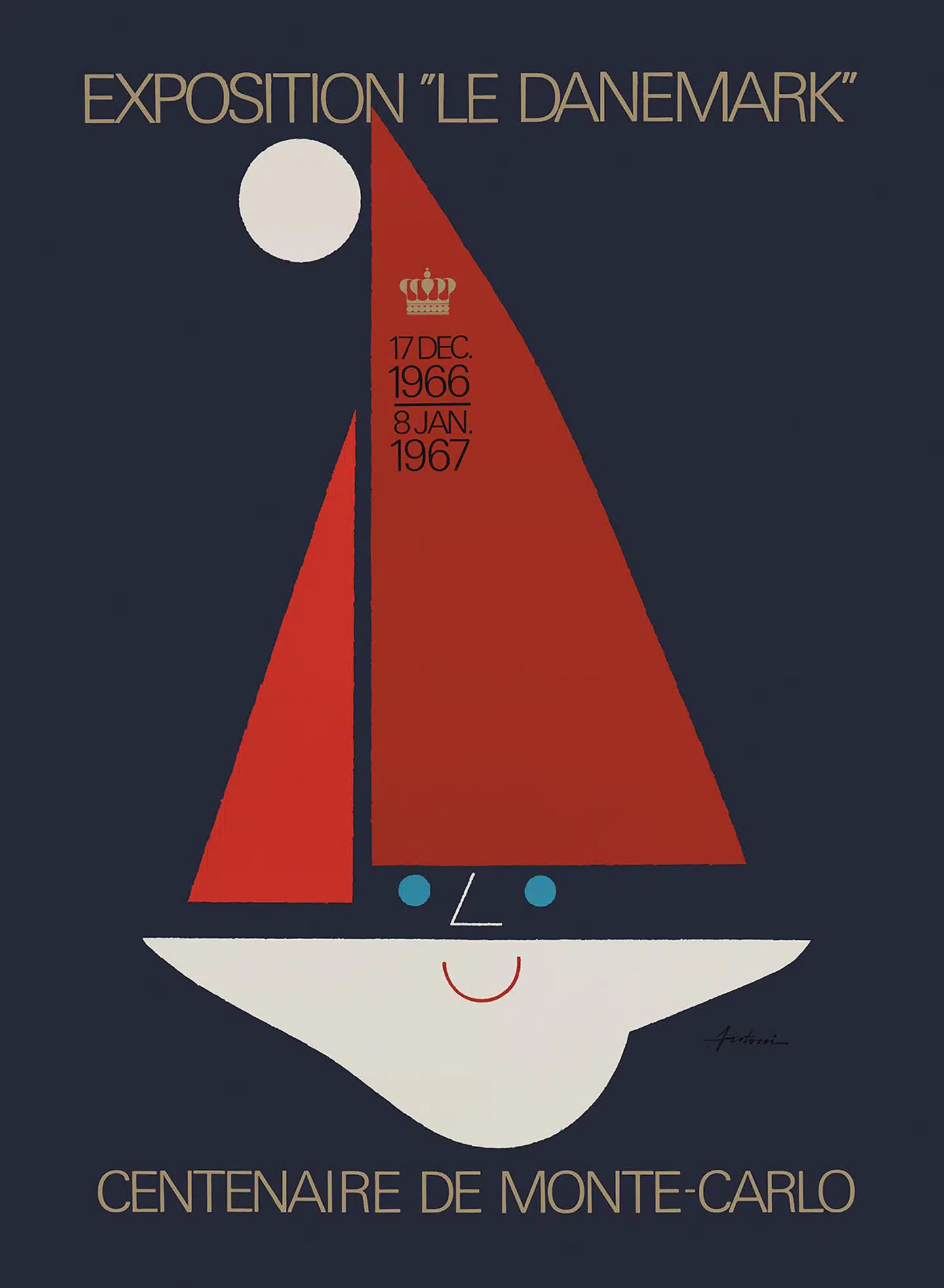 I 1966 var der danske dage i Monaco, hvor man solgte danske produkter. Ib Antoni designede den offcielle plakat. Plakat fra udstillingen.