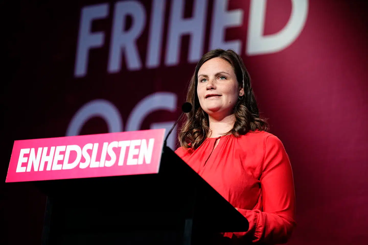 Mai Villadsen taler til Enhedslistens Årsmøde i København, lørdag den 27. maj 2023.