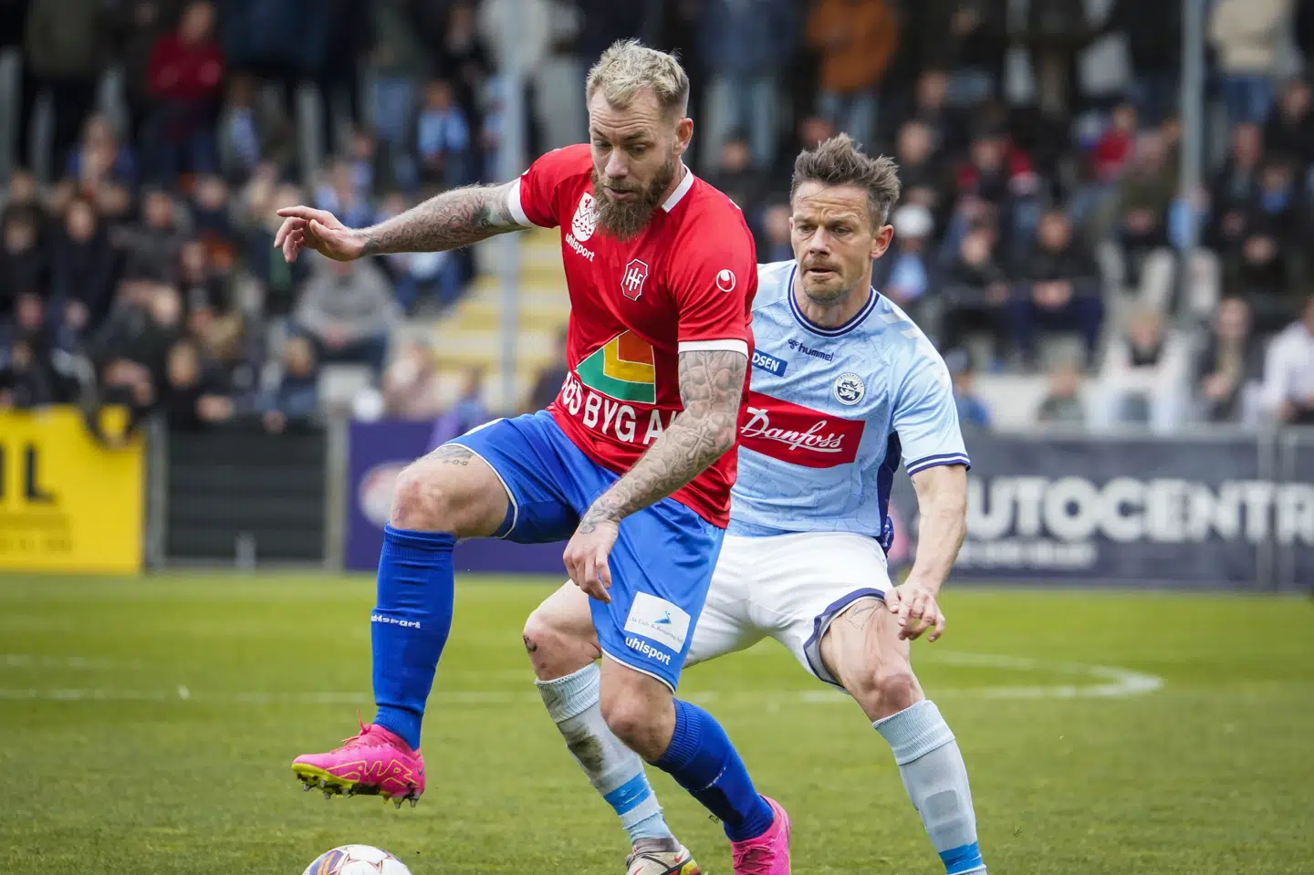 Martin Spelmann - her i sidste weekends sejr over Sønderjyske - kan fredag tage endnu et stort skridt mod Superligaen, når Vejle kommer på besøg til topbrag. (Arkivfoto). Kent Rasmussen/Ritzau Scanpix