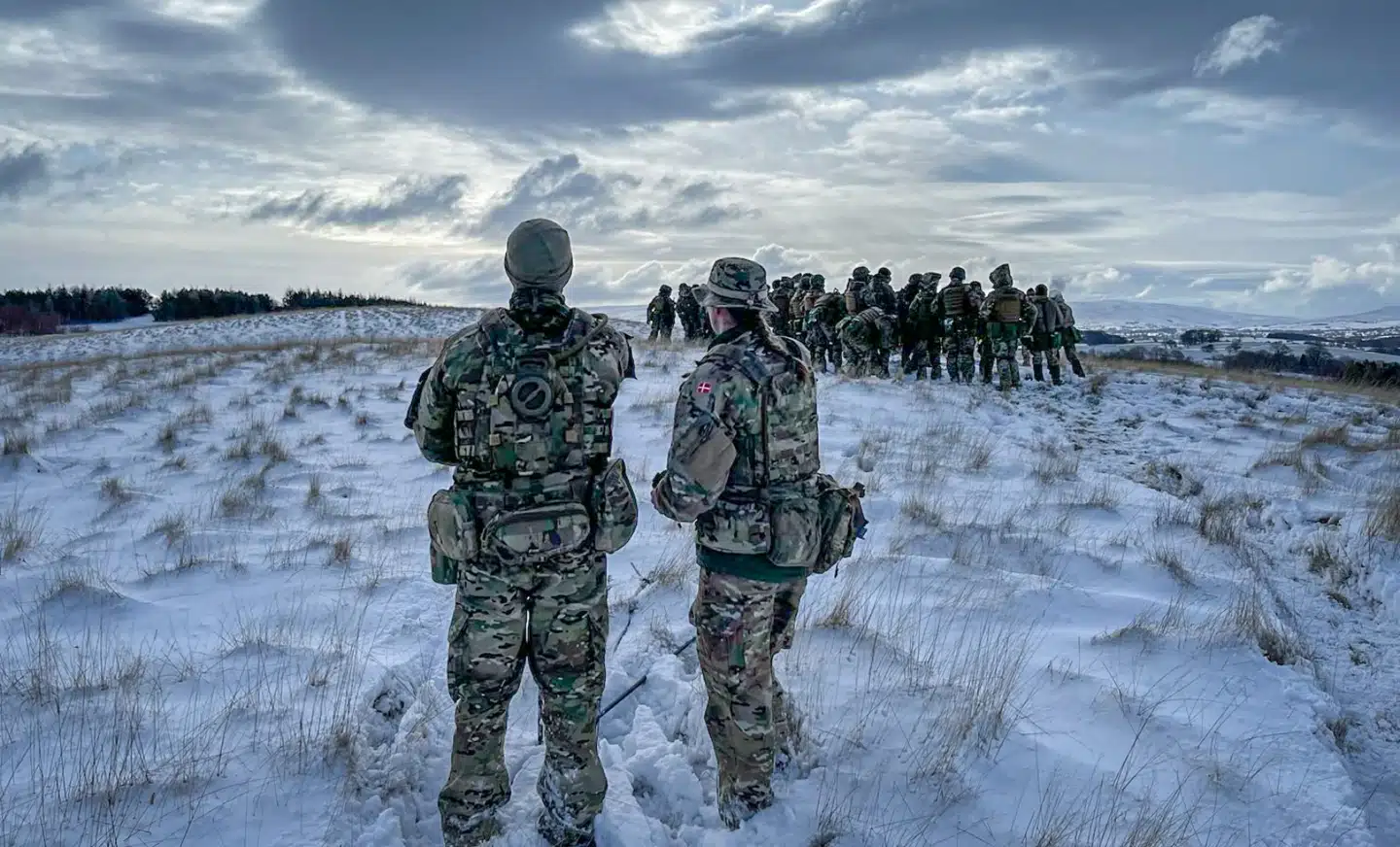 Danske instruktører træner ukrainske fodsoldater i Storbritannien. Fortsat støtte til Ukraine bliver forventeligt et fokuspunkt i det nye forsvarsforlig.