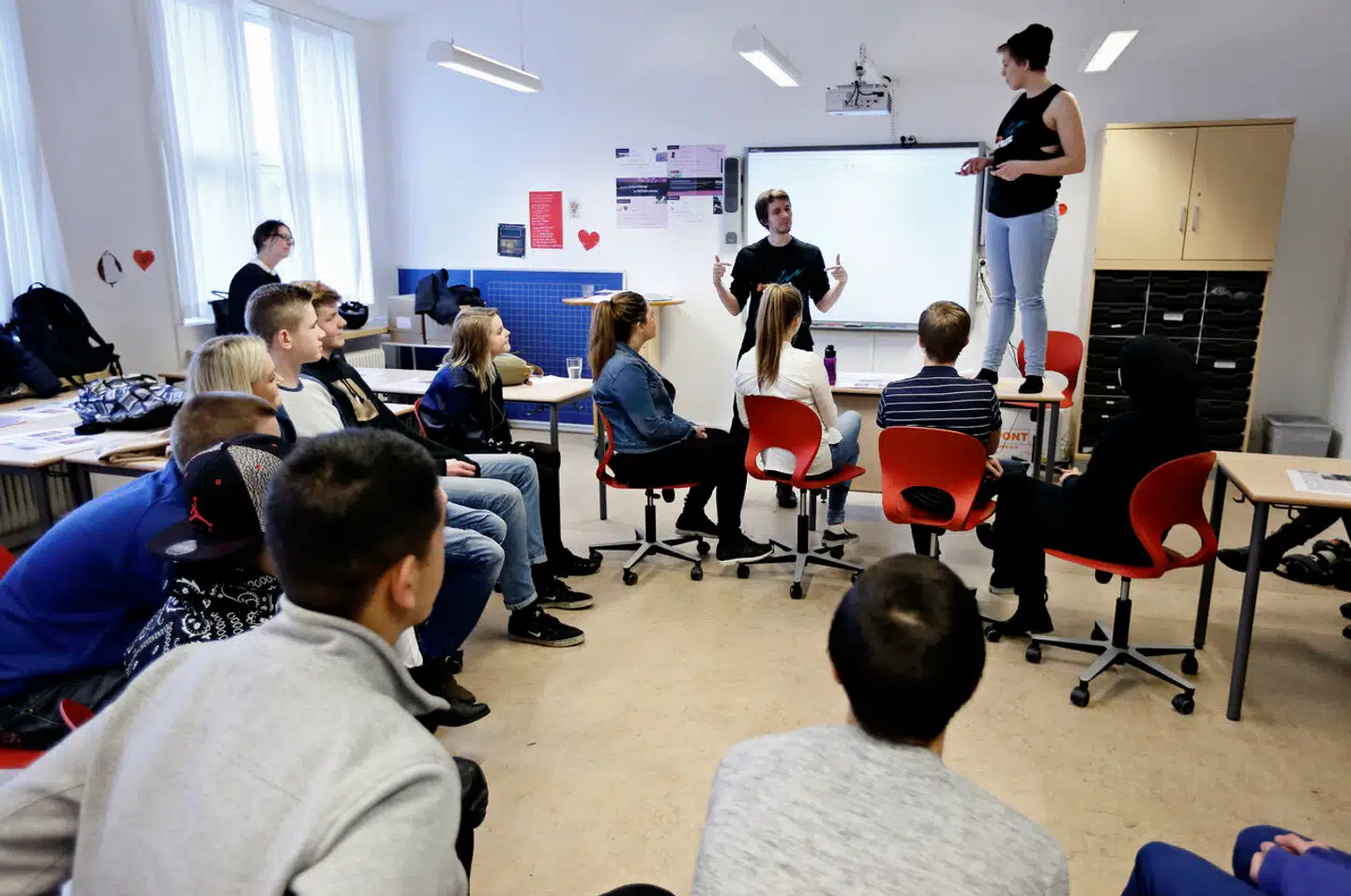 Normstormerne i en undervisningssituation på Korsager Skole i Brønshøj. Arkivfoto.