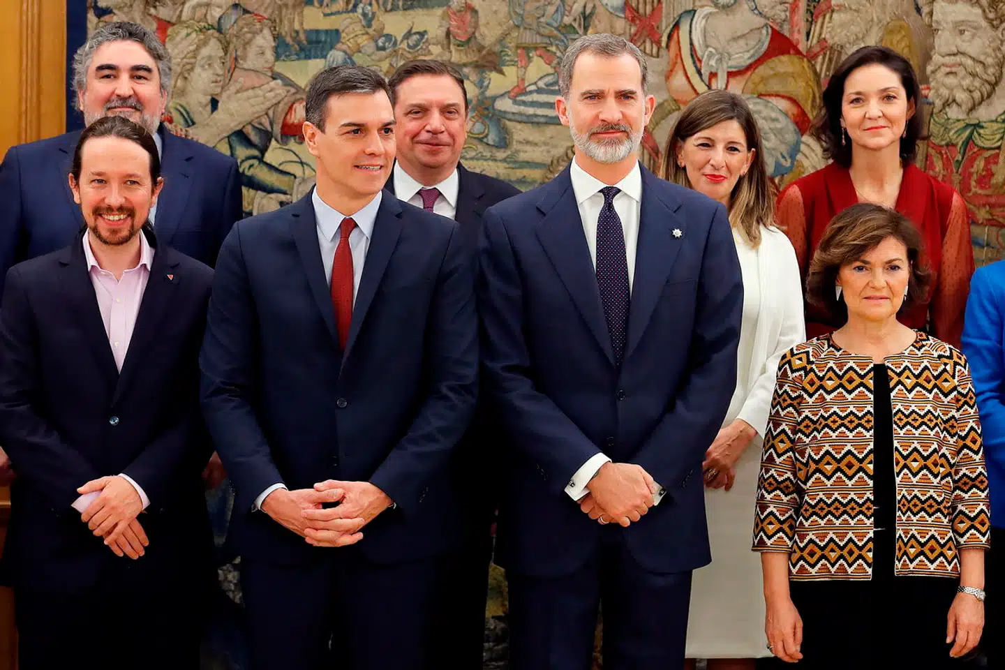 Pedro Sánchez præsenterede sin nye, venstreorienterede koalitionsregering for kong Felipe i januar 2020. Ved den lejlighed stod Yolanda Díaz i andet geled (lige bag kongen), men hun kom hurtigt til at spille en central rolle.