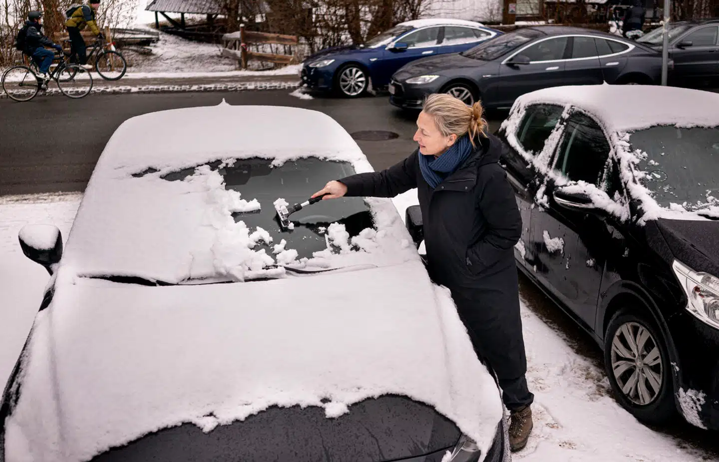Sneen falder især fredag aften og nat, men hele weekenden kan bliver præget af hvide snefnug.