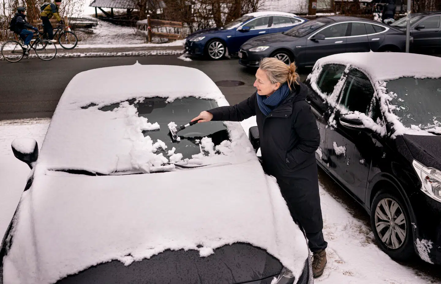 Sneen falder især fredag aften og nat, men hele weekenden kan bliver præget af hvide snefnug.