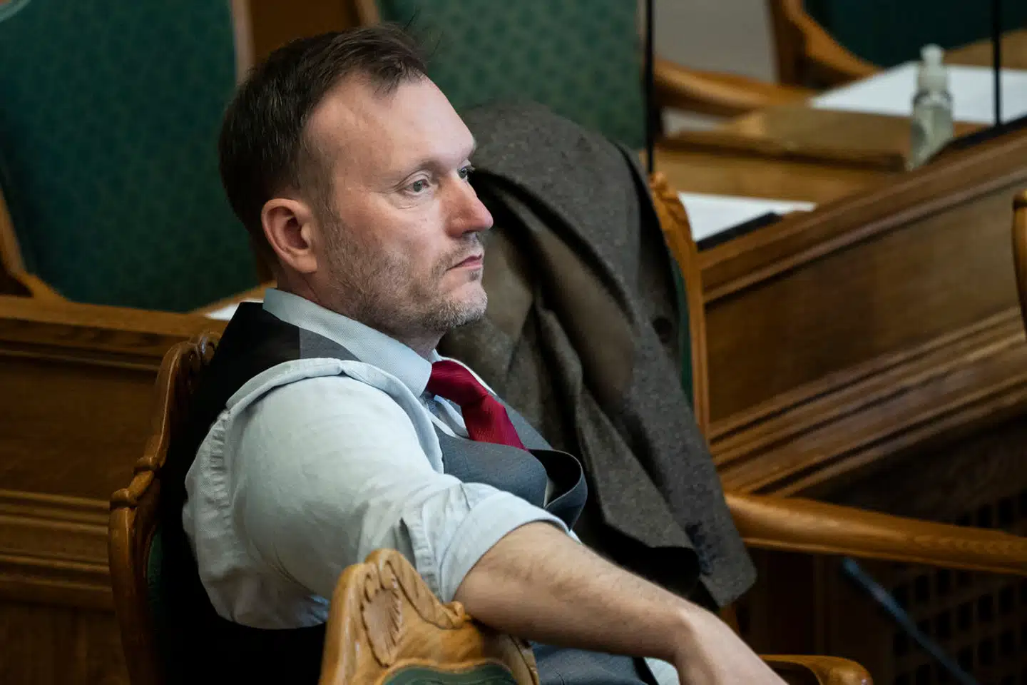 Arkivfoto: Lars Boje Mathiesen under folketingets afslutningsdebat i Folketingssalen. Han forsætter i Folketinget efter at være blevet ekskluderet af Nye Borgerlige.