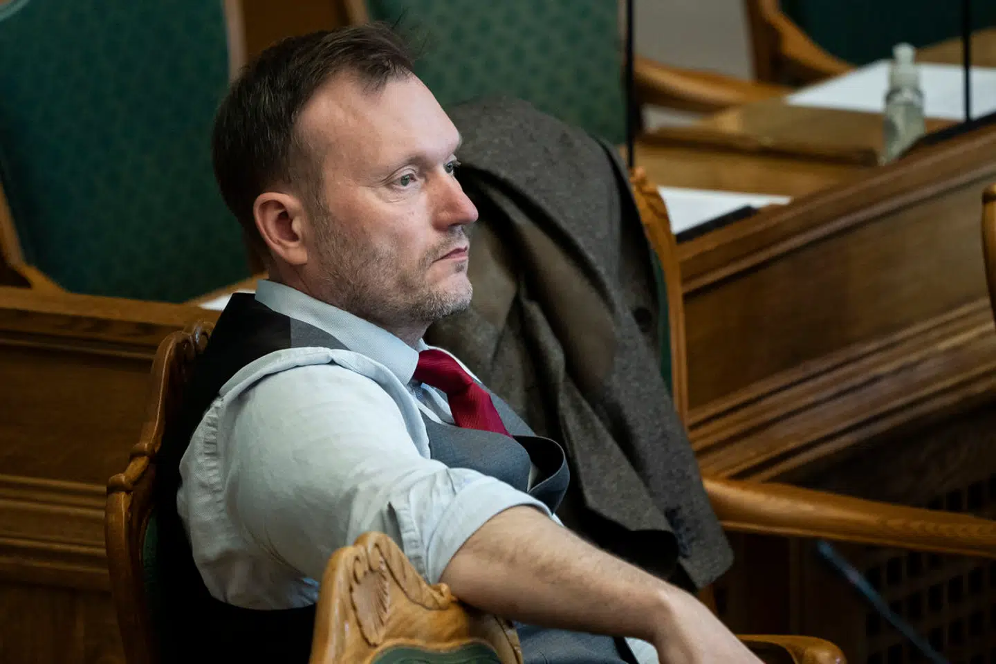 Arkivfoto: Lars Boje Mathiesen under folketingets afslutningsdebat i Folketingssalen. Han forsætter i Folketinget efter at være blevet ekskluderet af Nye Borgerlige.