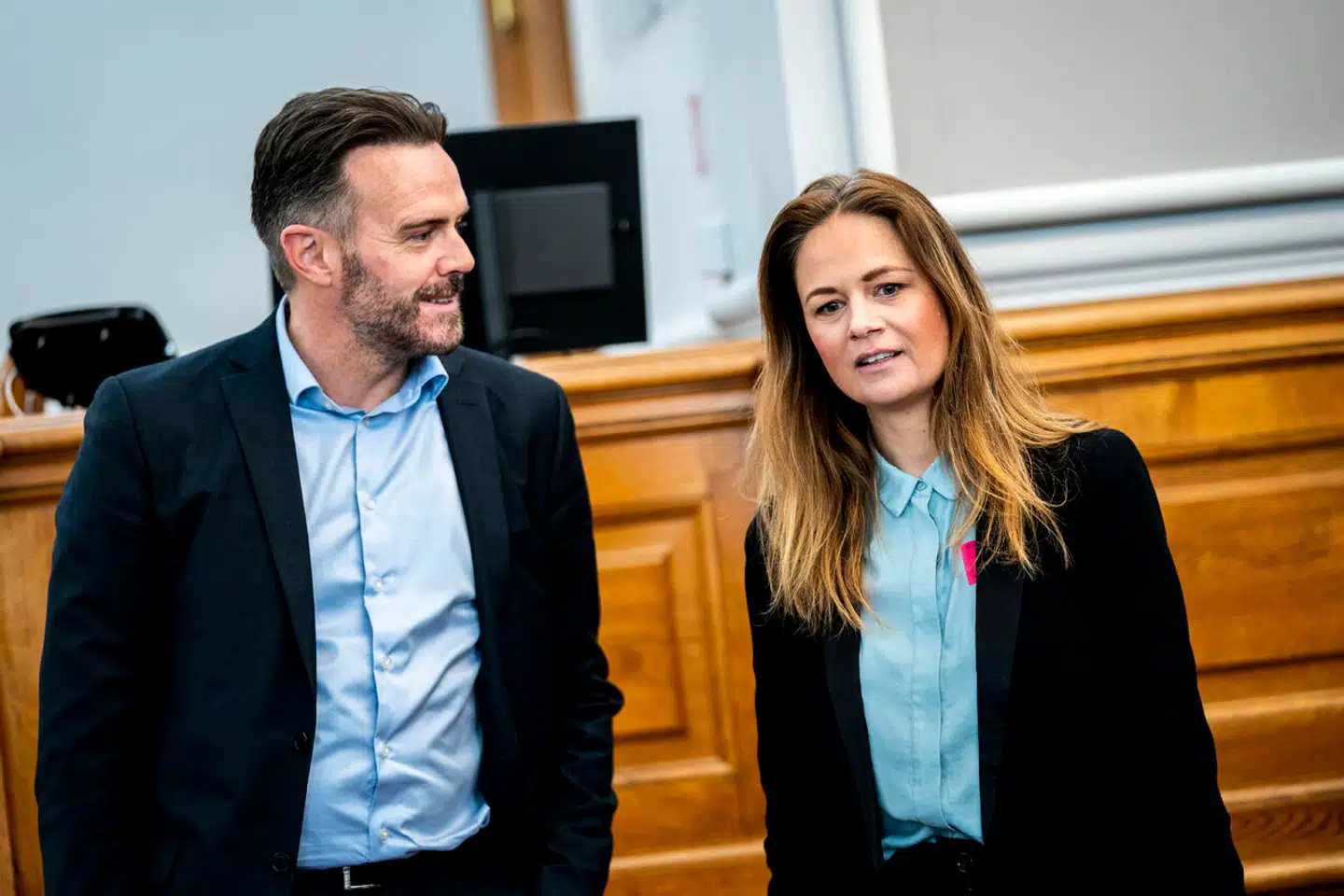 I begyndelsen af marts blev Dybvad-udvalgets rapport diskuteret på Djøf-høring i Fællessalen på Christiansborg – på billedet ses departementschef i Finansministeriet, Peter Stensgaard Mørch, og chefredaktør på Berlingske, Mette Østergaard.