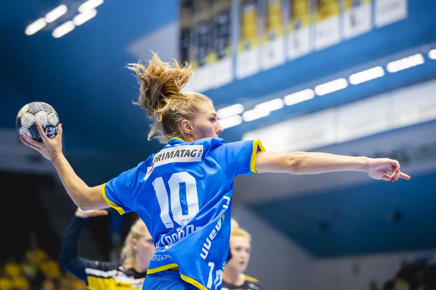 Charlotte Lund Mikkelsen blev delt topscorer for Nykøbing Falster med seks mål i udekampen mod norske Sola HK. (Arkivfoto) Johnny Pedersen/Ritzau Scanpix