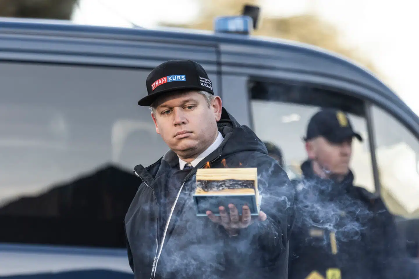 Generelt er trusselsniveauet i Sverige steget, efter at den højreorienterede dansk-svenske aktivist Rasmus Paludan i januar satte ild til et eksemplar af Koranen, påpeger Sveriges justitsminister Gunnar Strommer. (Foto: Ólafur Steinar Rye Gestsson/Ritzau Scanpix)